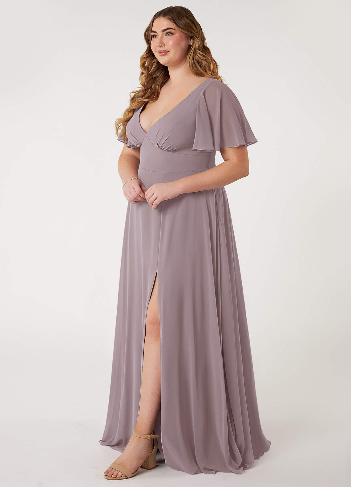 slate blue plus size bridesmaid dresses Cicinia Slate Blue Plus Size Mother Of The Bride Dress Long Chiffon Beaded Sheath Floor Length Dresses With Cape Sleeves