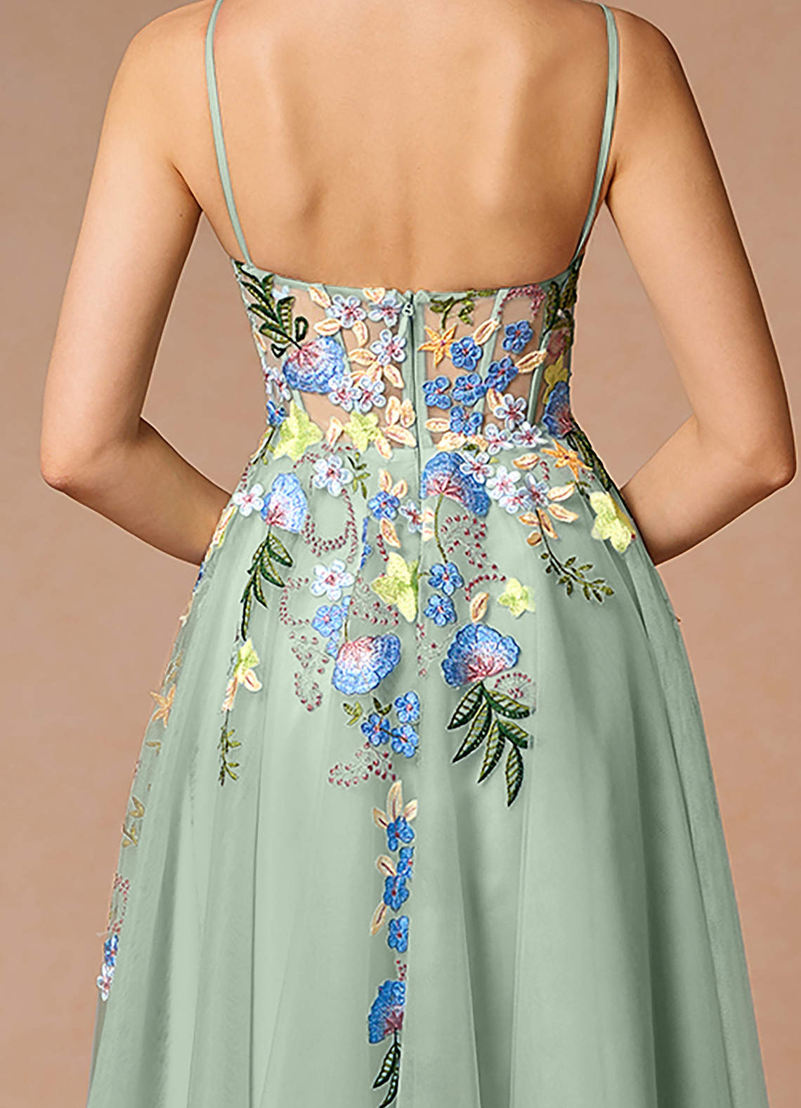 abacaxi アバカシー 20AW Mixed Media Dress ミックスメディアドレス 20040043002230 S グリーン ノースリーブ シアー フリンジ トップス【中古】【abacaxi】 Aethera Green Sparkling Beaded A-Line Maxi Dress | Boutique 1861