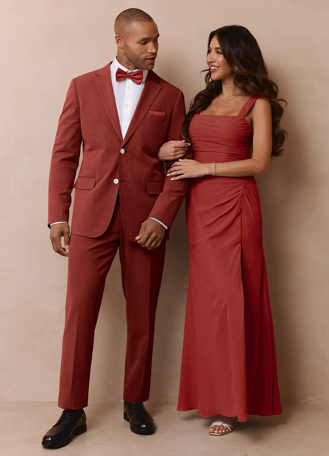 front James Terracotta Structured Stretch Suit Jacket