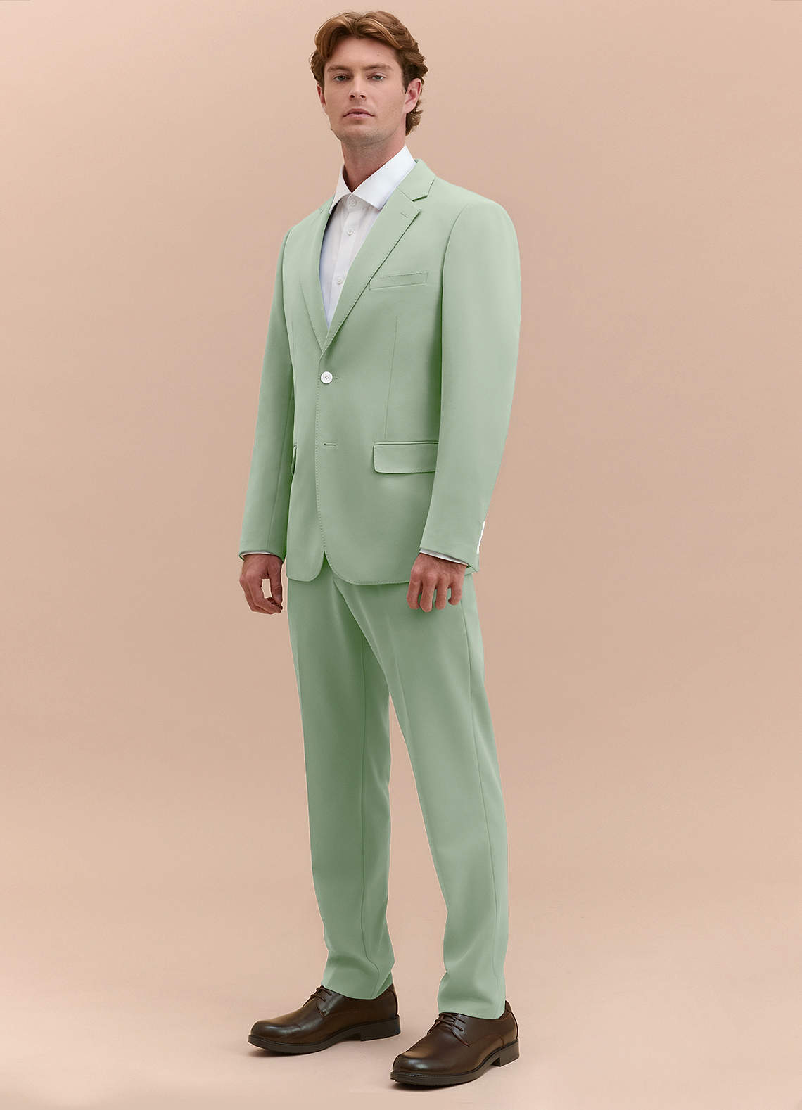 front James Dusty Sage Structured Stretch Suit