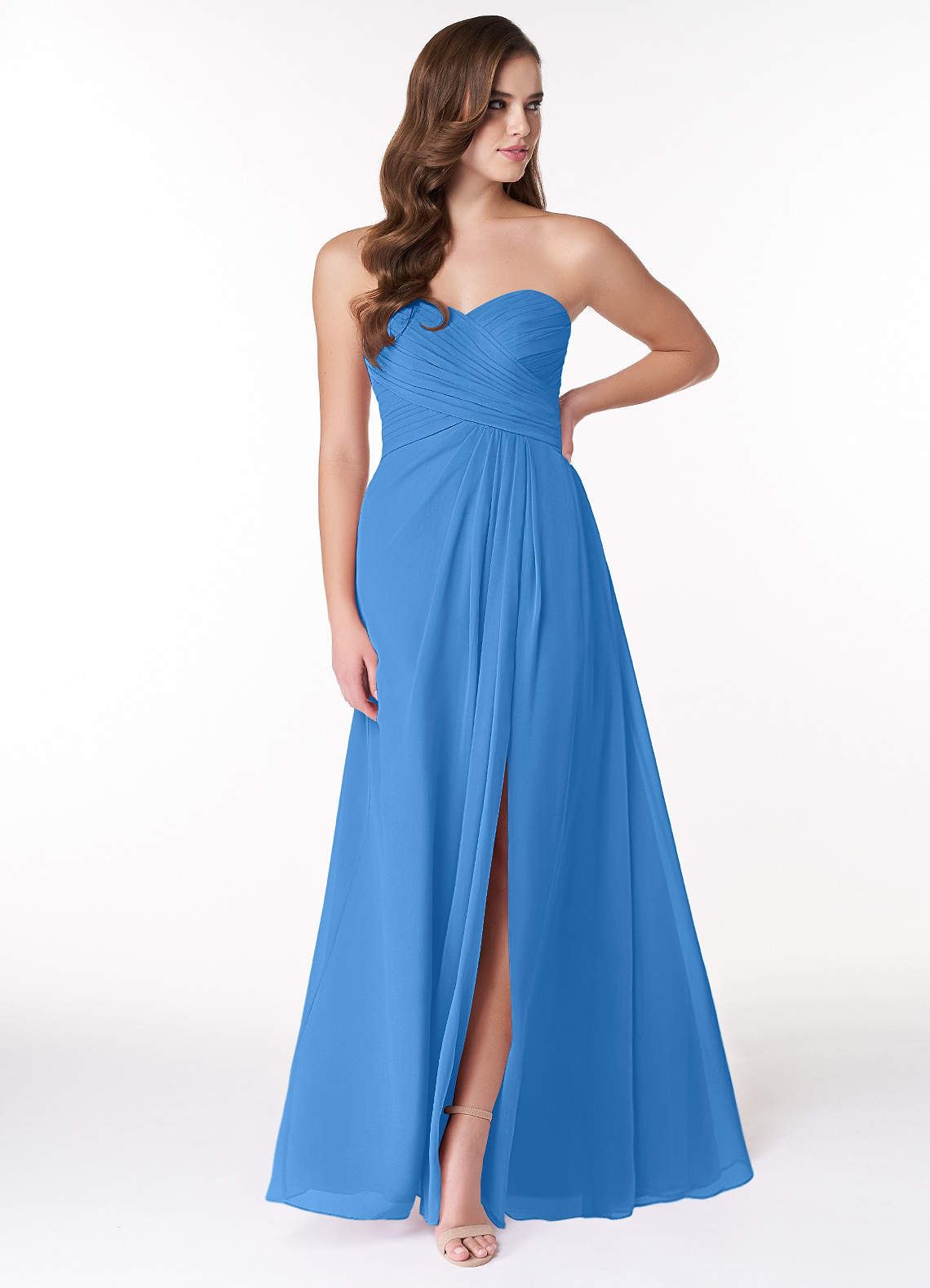 Azazie Arabella Allure Bridesmaid Dresses Blue Jay A-Line Sweetheart Neckline Chiffon Convertible Dress image1