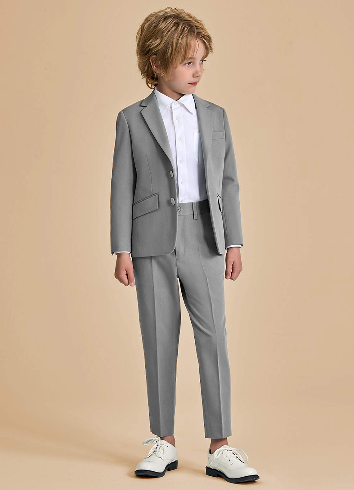 front Oliver Boys Grey 2-Piece Suit