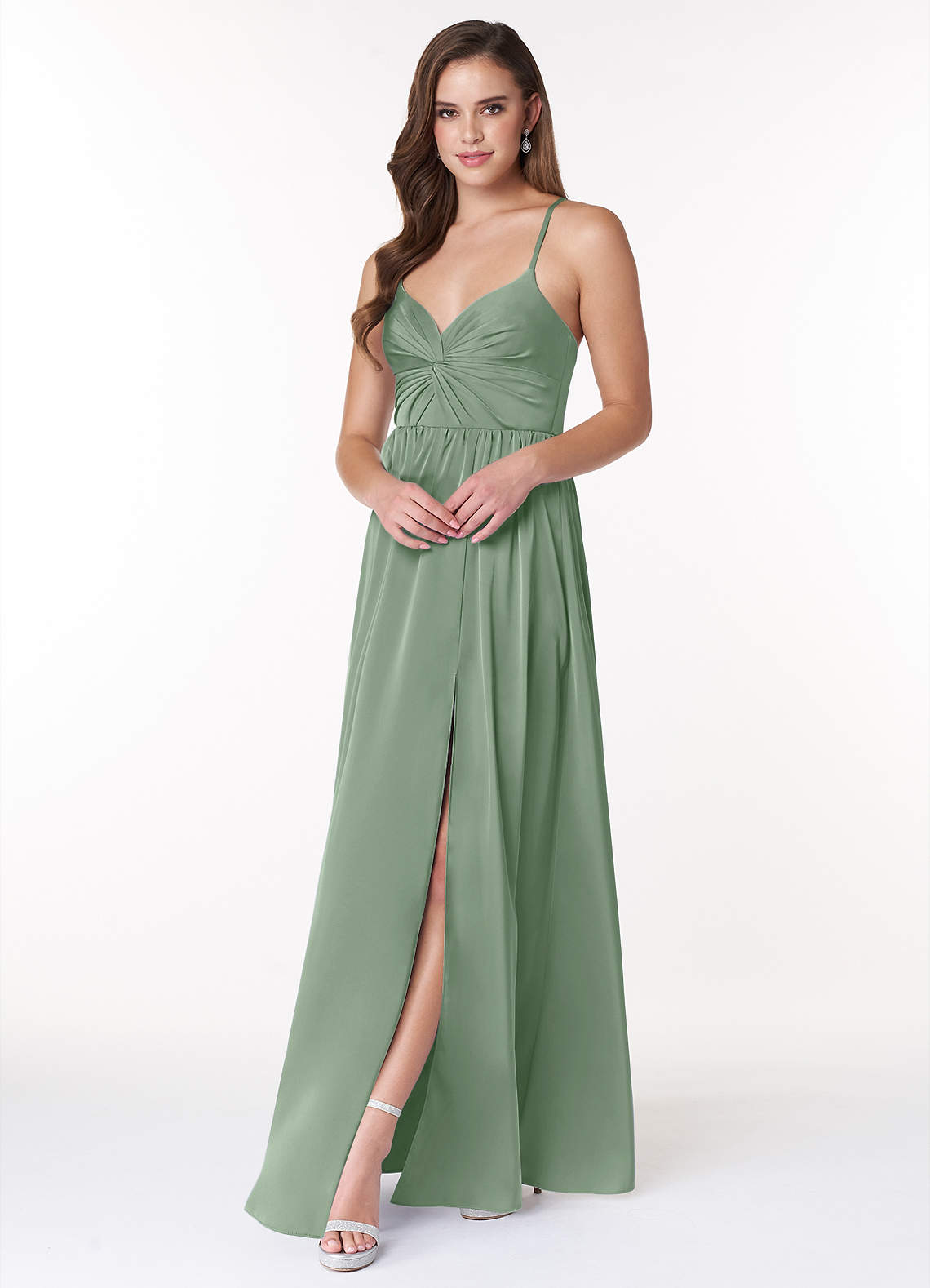 Azazie Raya Ready to Ship Matcha Bridesmaid Dresses | Azazie