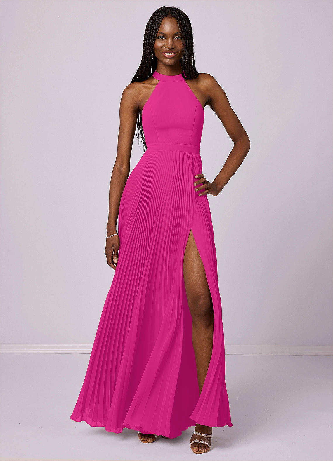 Barbie ♥ Azazie Bridesmaid Dresses A-Line Pleated Chiffon Floor-Length Dress image1
