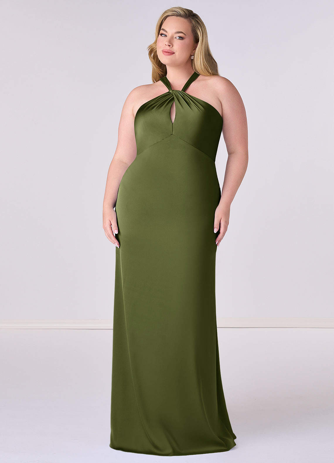 Barbie ♥ Azazie Vente Finale Robe Fourreau en Satin extensible Barbie Pink image6