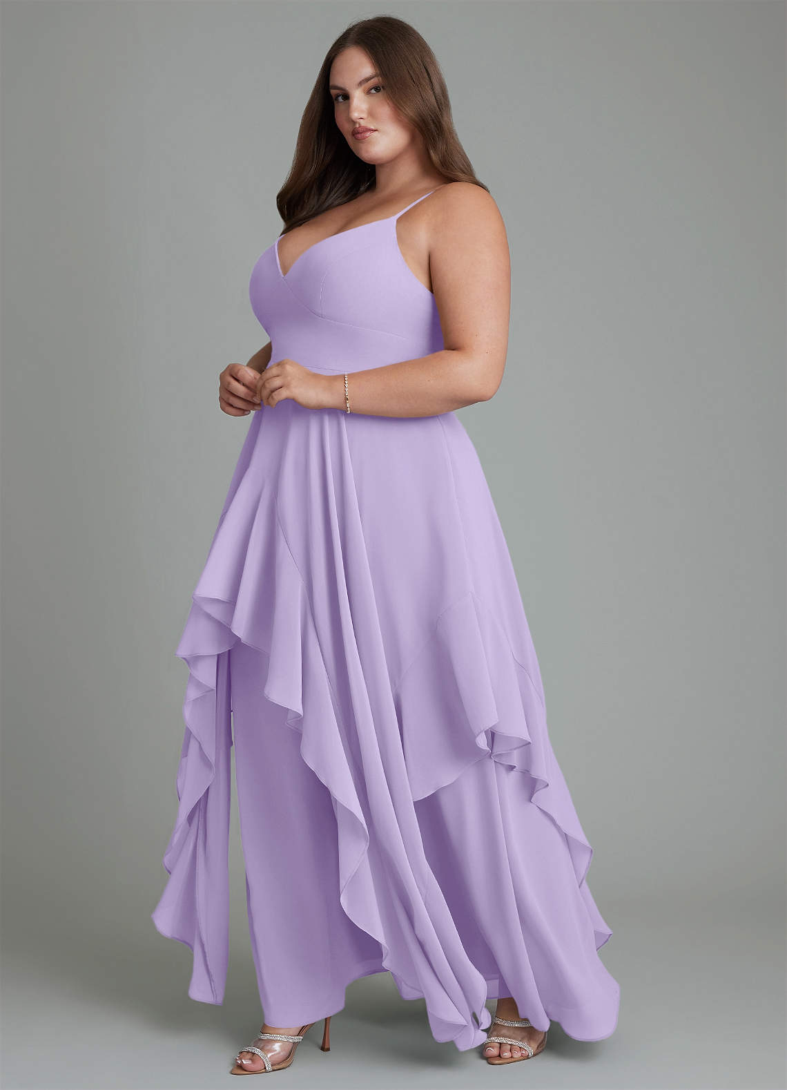 Azazie Zaina Bridesmaid Dresses Lilac A-Line Chiffon Dress image10