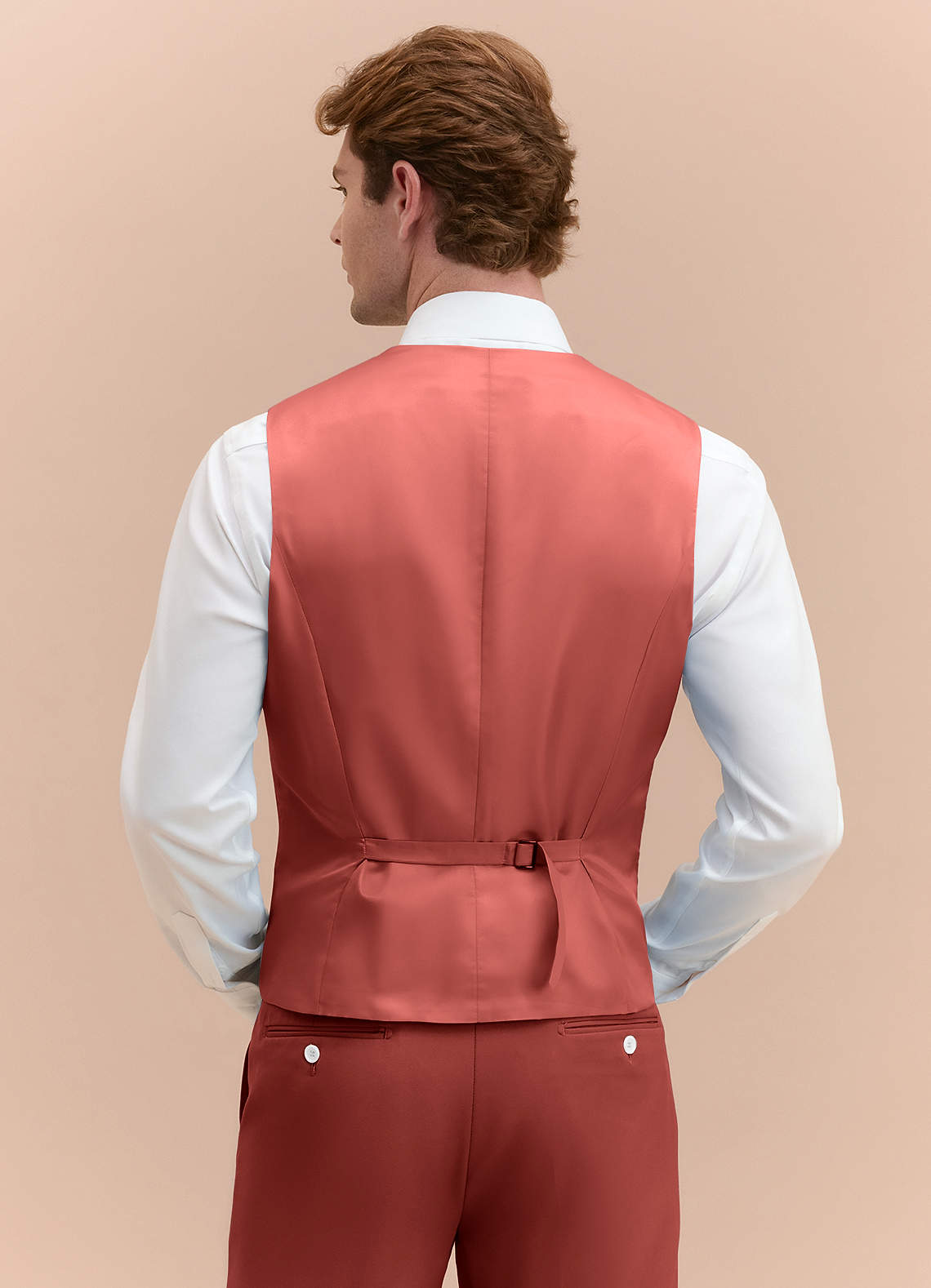 front James Terracotta Gilet de costume