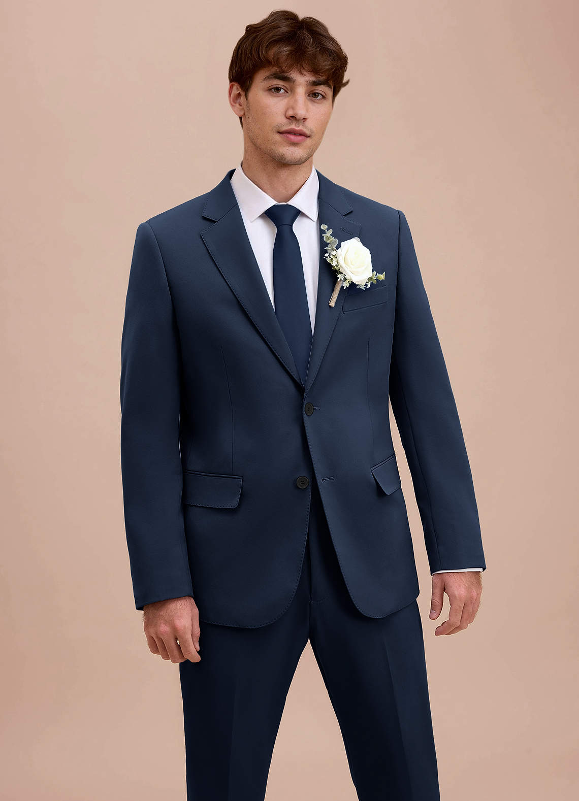 front Ethan Dark Navy Refined Weave Suit Jacket