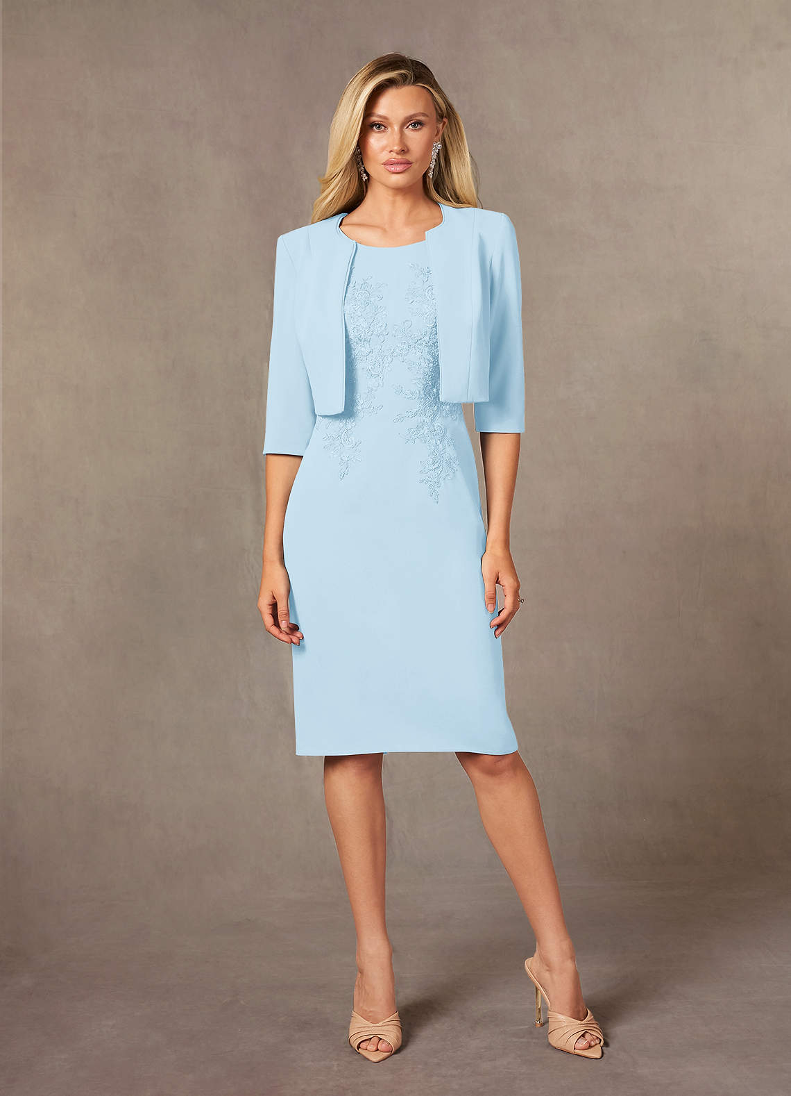 Azazie Ryne Kleider für die Brautmutter Etui Spitze Kleid Himmelblau image1