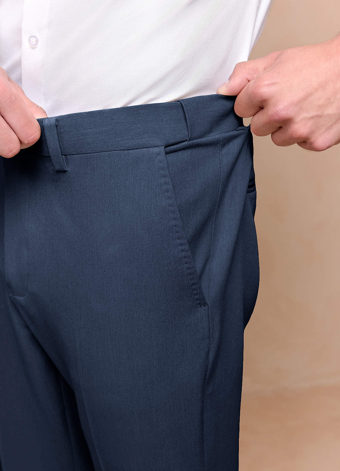 front James Dark Navy Structured Stretch Dress Pants