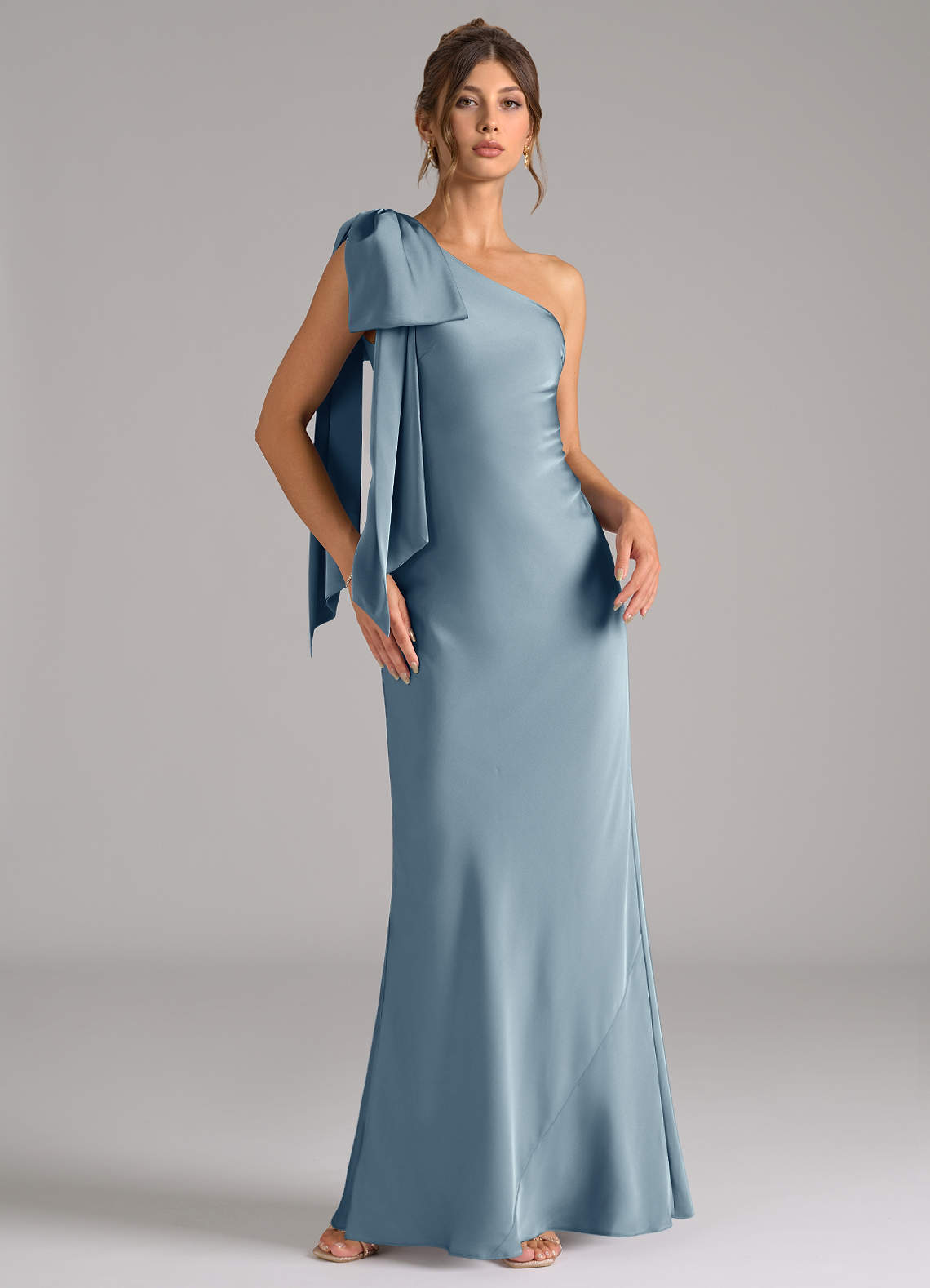 dusty blue mermaid bridesmaid dresses KissProm