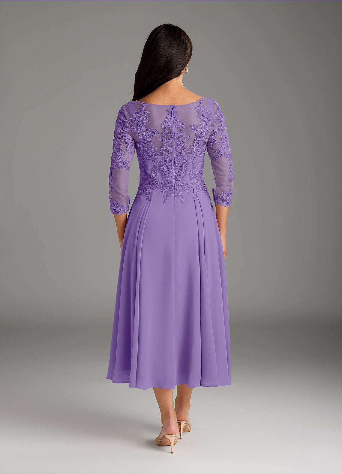 Azazie Marge Mother of the Bride Dresses Tahiti A-Line Scoop Lace Chiffon Dress image2