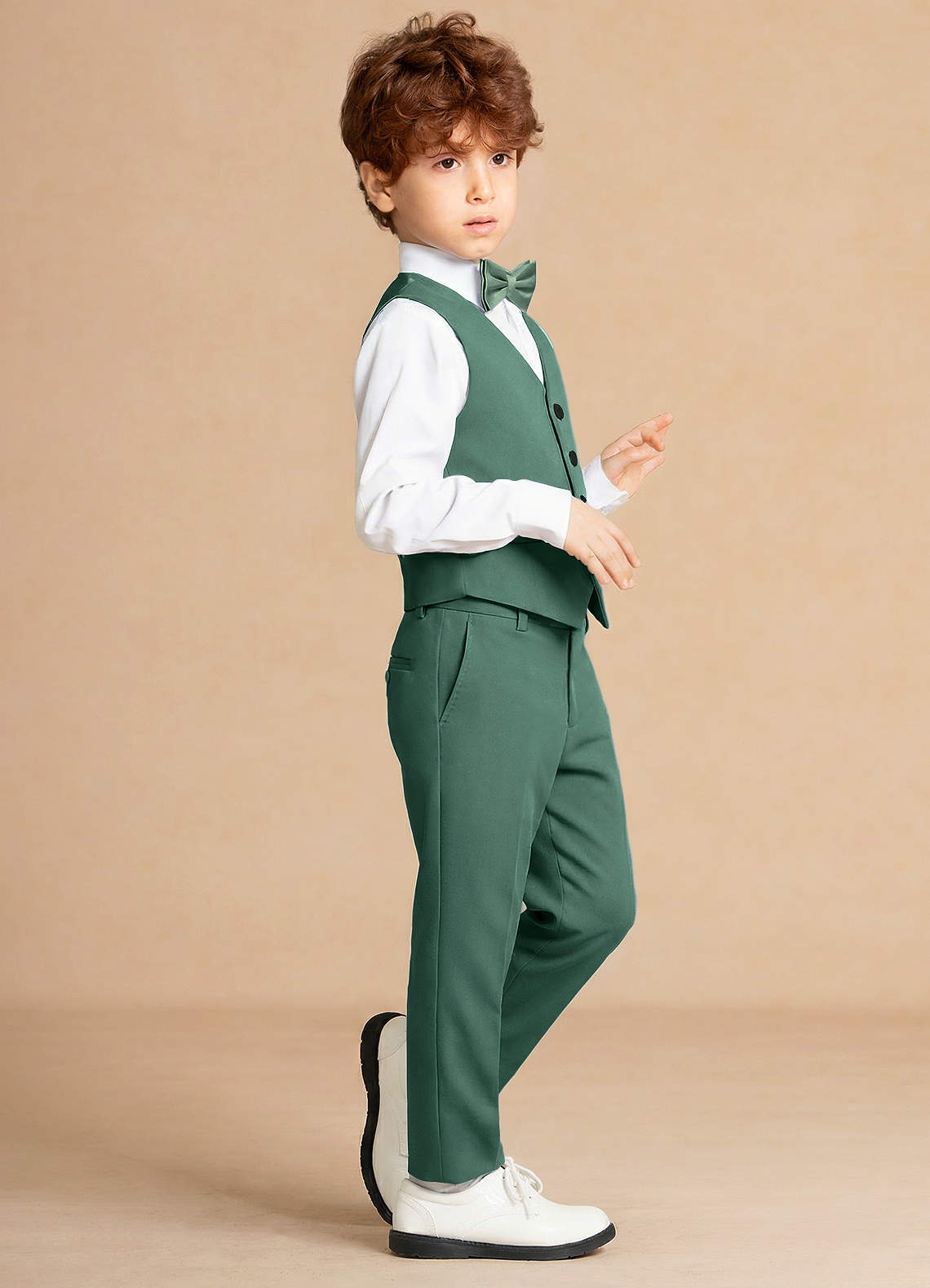 front Finn Eucalyptus Boy Vest 3-Piece Suit