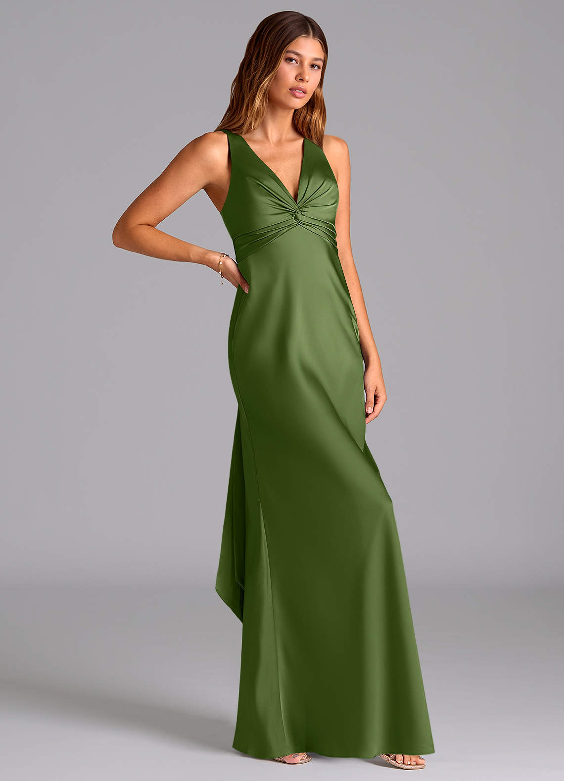 Azazie Hati Bridesmaid Dresses Juniper Mermaid Stretch Satin Dress image1