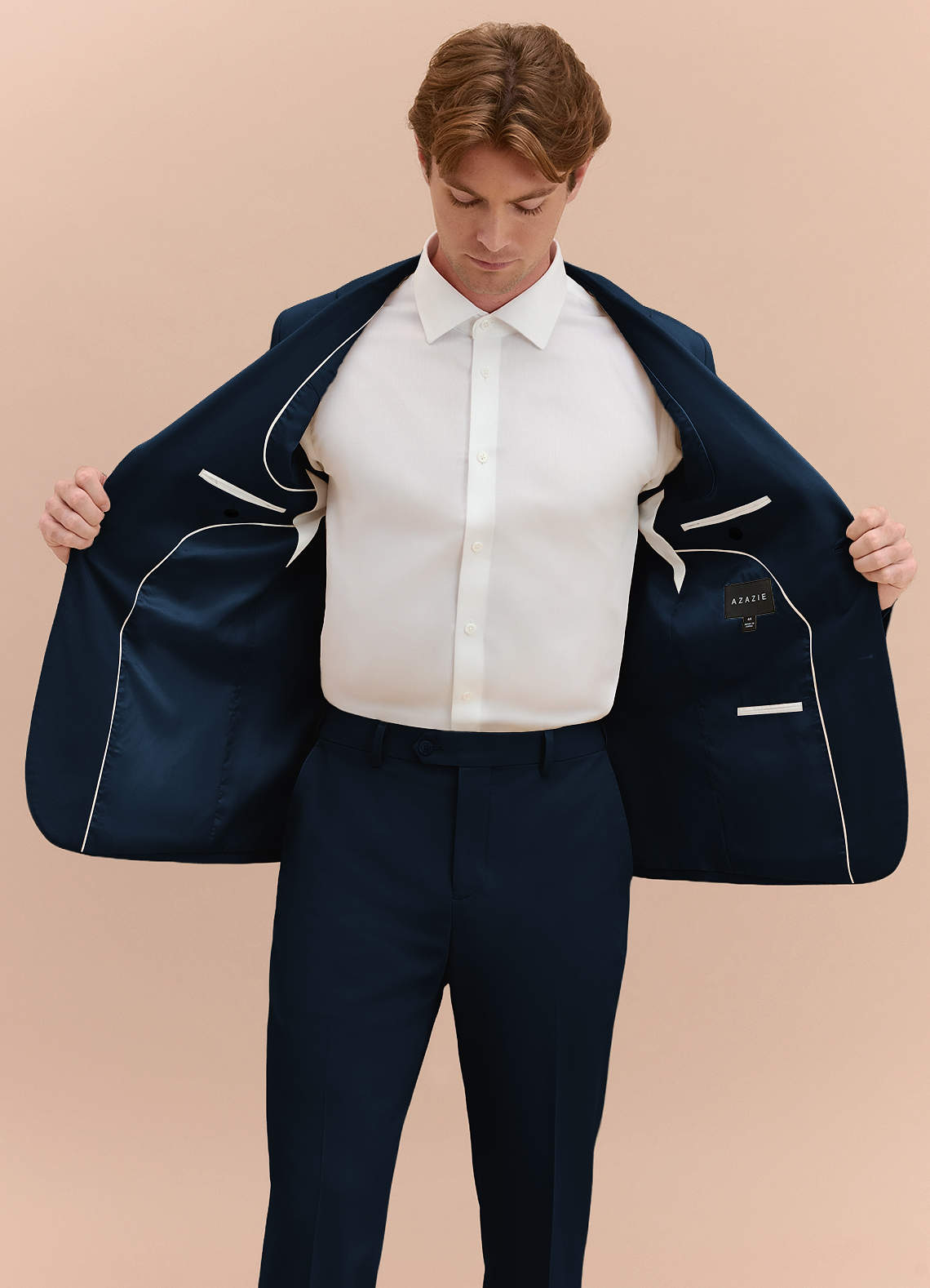 front William Navy Blue Comfort Blend  Suit Jacket