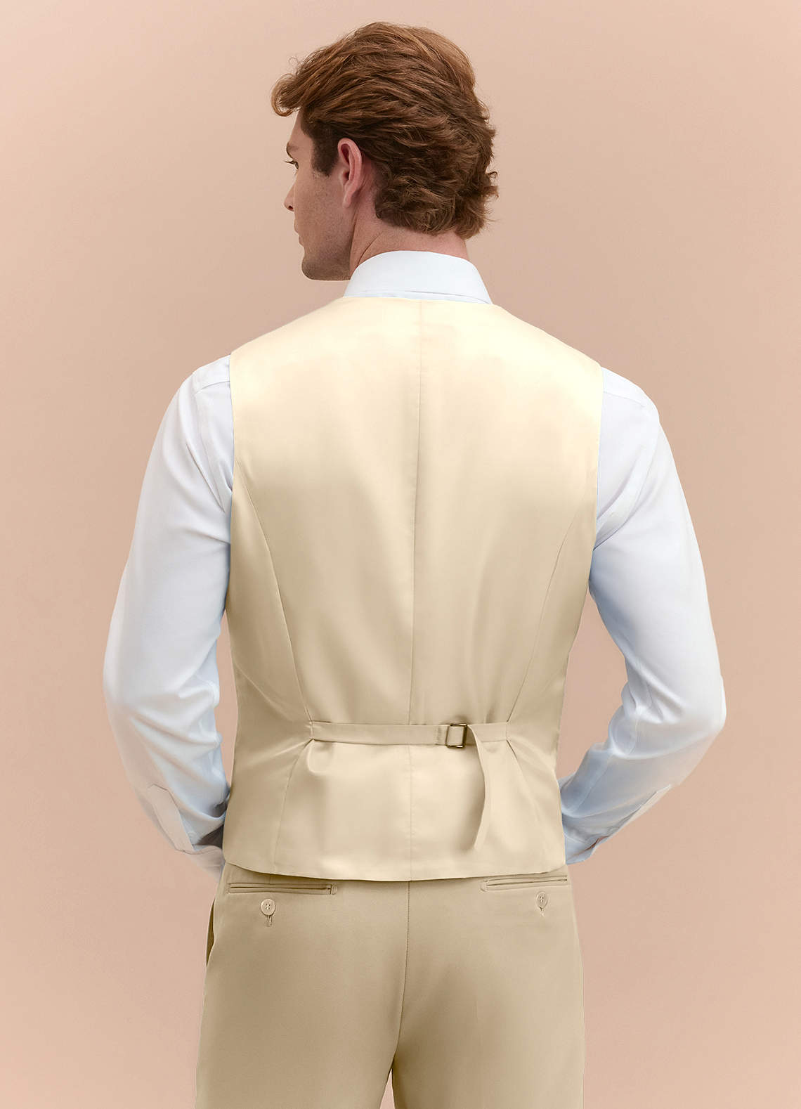 front James Champagne Structured Stretch Suit Vest