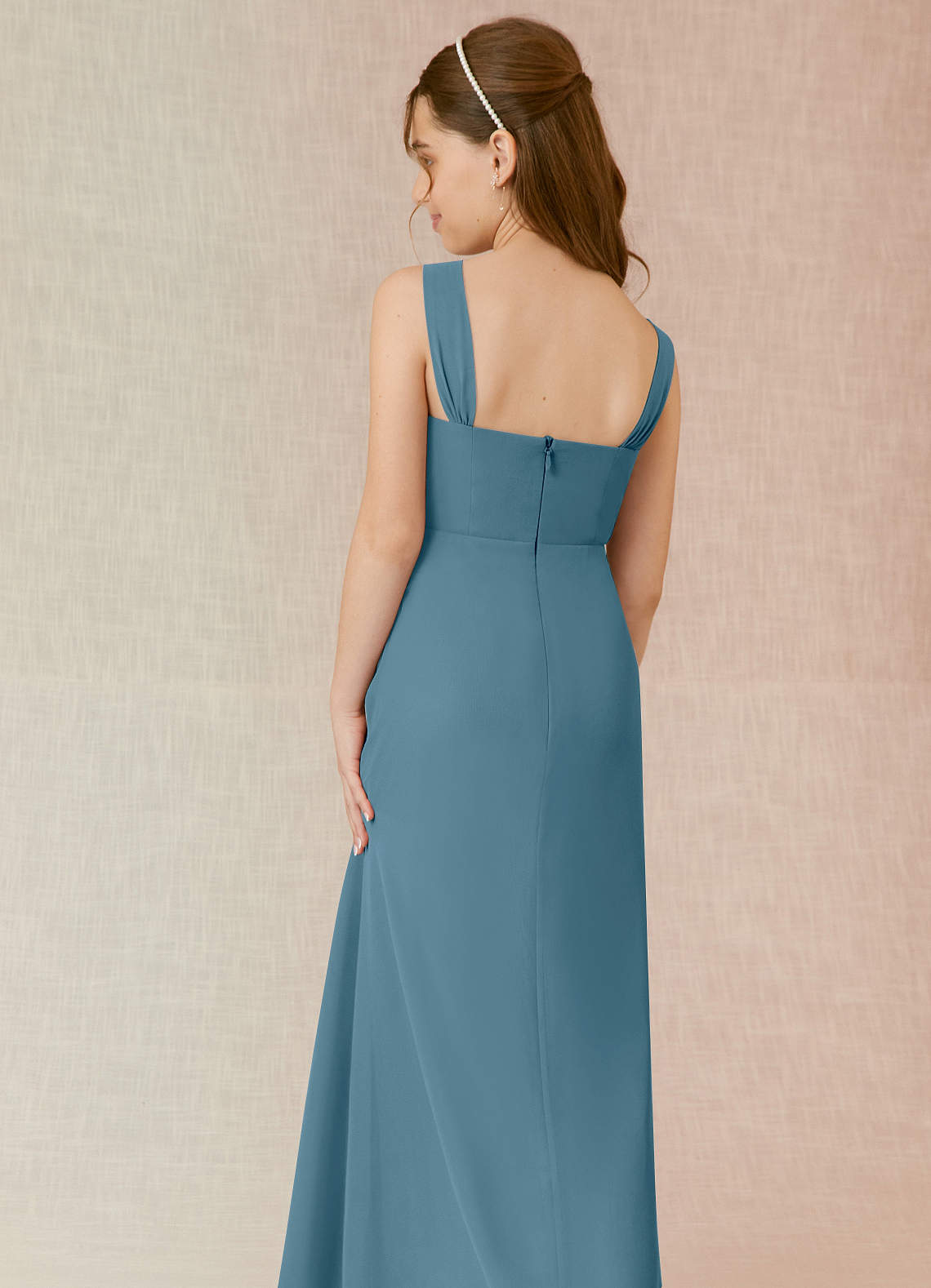 Azazie Denice Junior Bermuda A-Line Chiffon Dress image6