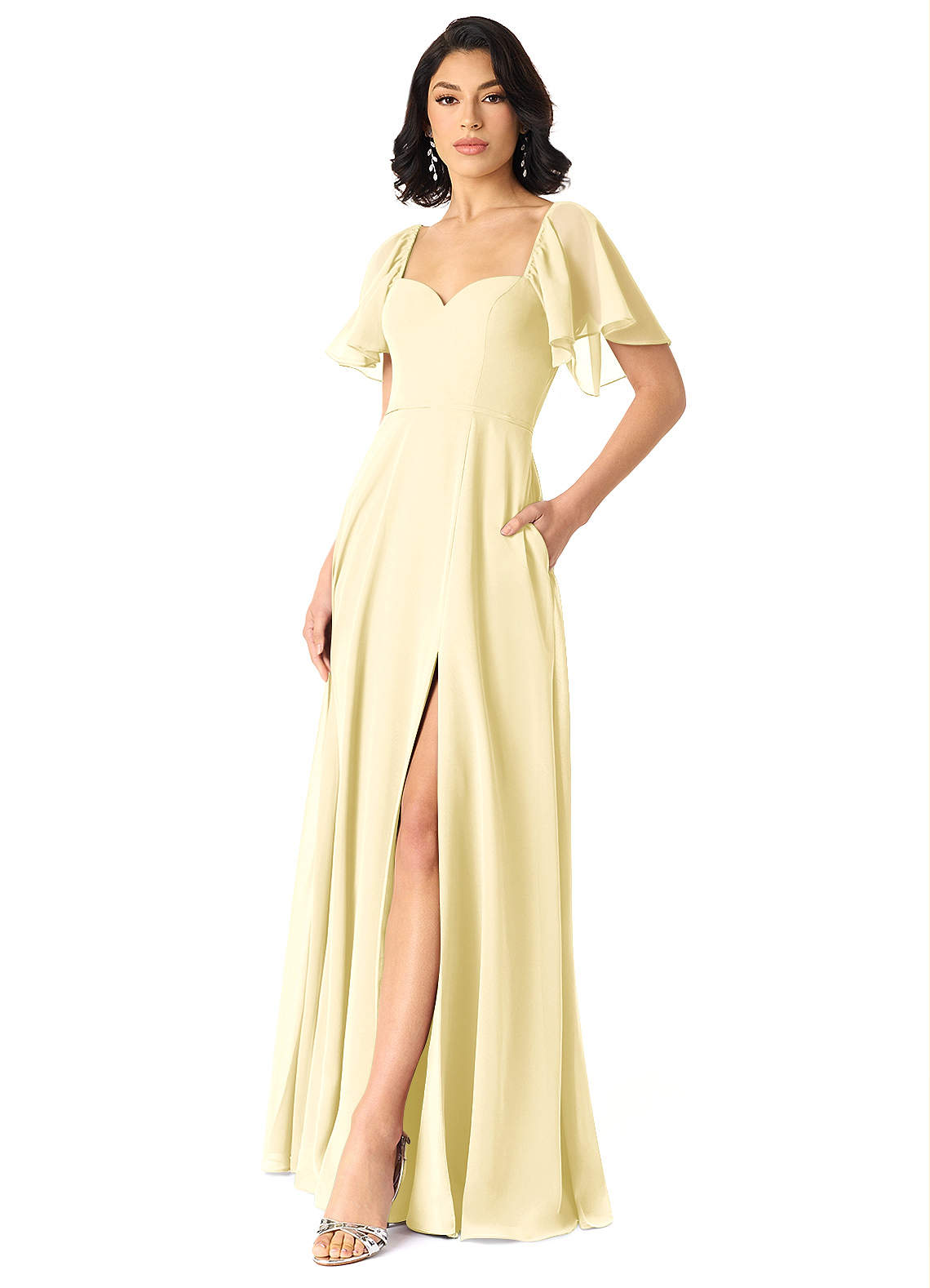 chloe bridesmaid dress Dusty Rose Satin Bridesmaid Dress A-Line Floor-Length