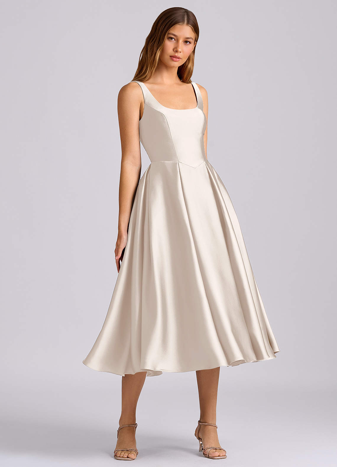 azazie white alabaster bridesmaid dress Amalie Acler at Neiman Marcus Her back leg slit Size:54 (IT-EU) / 44 (US-UK) Winter Shop