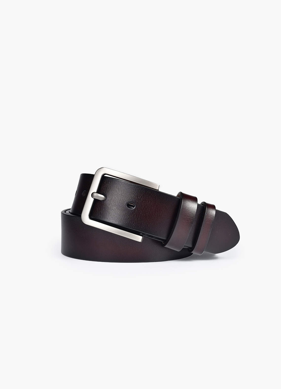front Heren leren riem met dubbele lus