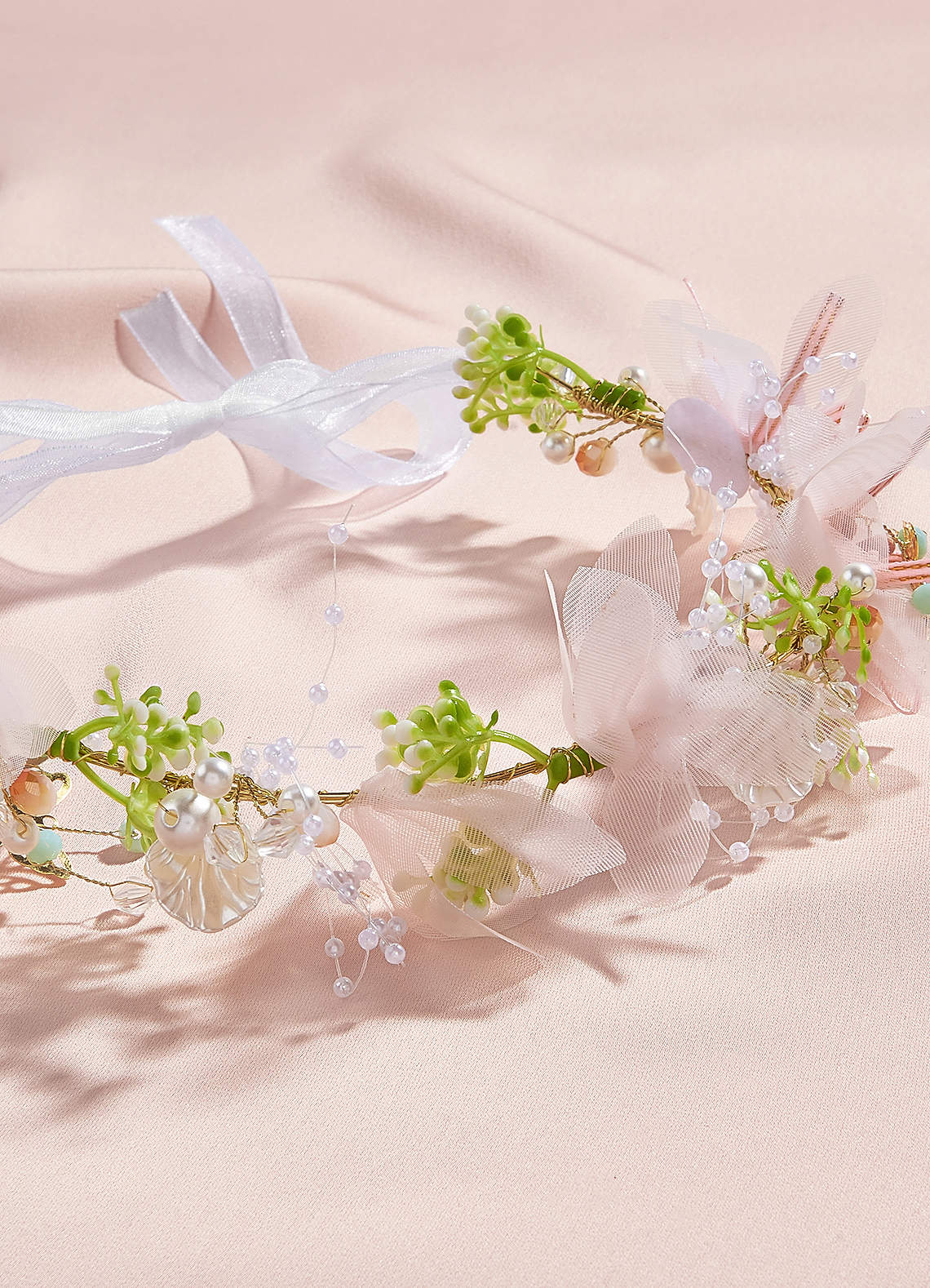 front Diadema de perlas inspirada en hadas