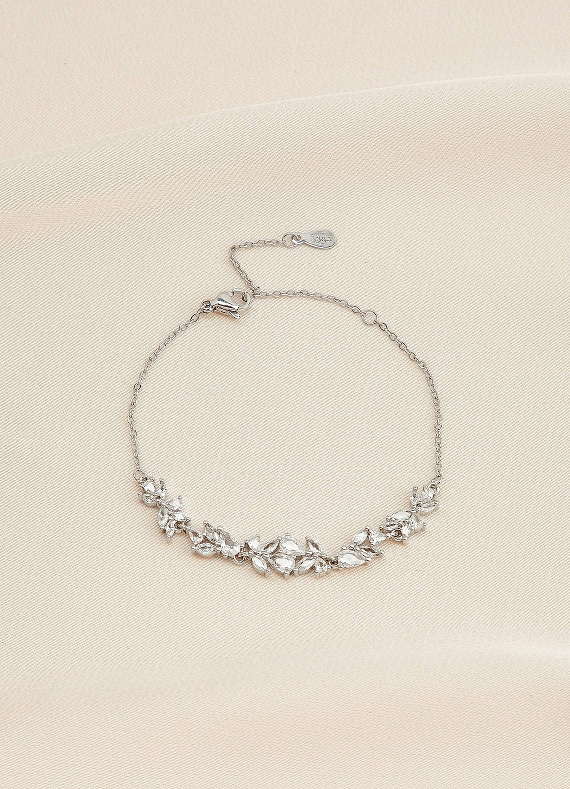 front Crystal Wisteria Chain Bracelet