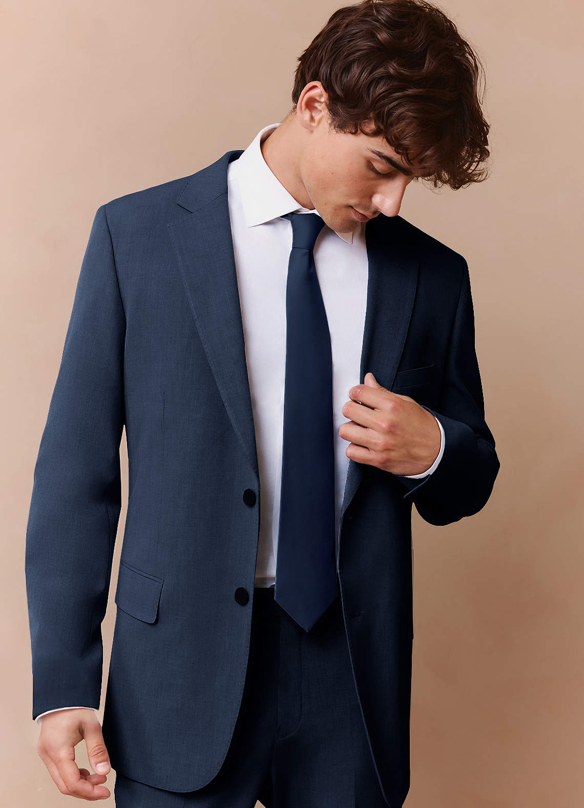 front James Dark Navy Structured Stretch Suit