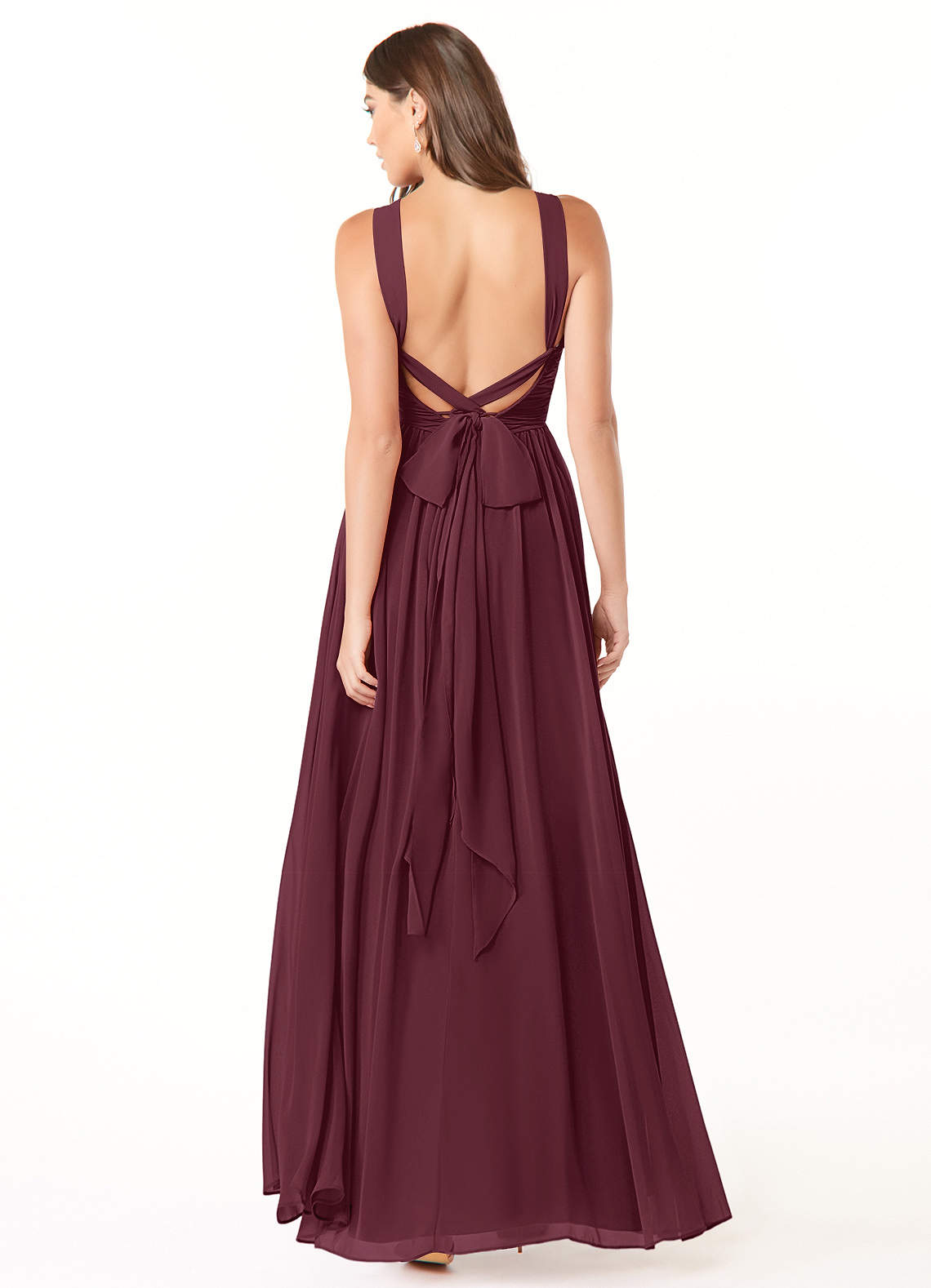 Azazie Dionne Ready to Ship Cabernet Chiffon Bridesmaid Dresses | Azazie