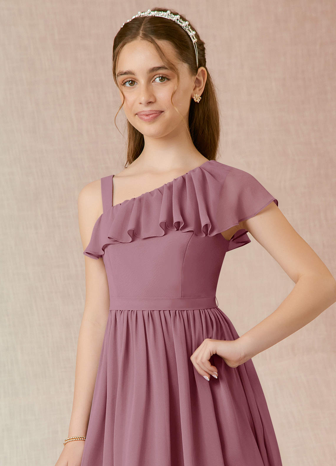 Azazie Mango Junior Bridesmaid Dress in Vintage Mauve | Azazie