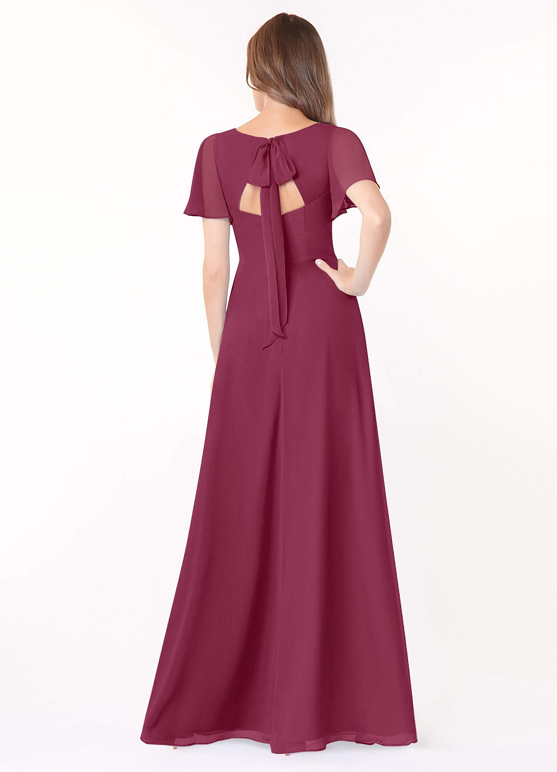 Azazie A-Line V-Neck Floor-Length Chiffon Bridesmaid Dresses