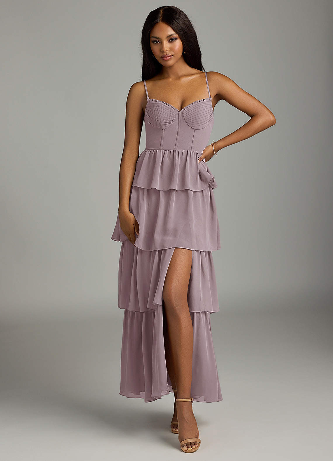 Azazie Kaiden Bridesmaid Dresses Dusk A-Line Sweetheart Neckline Chiffon Dress image1
