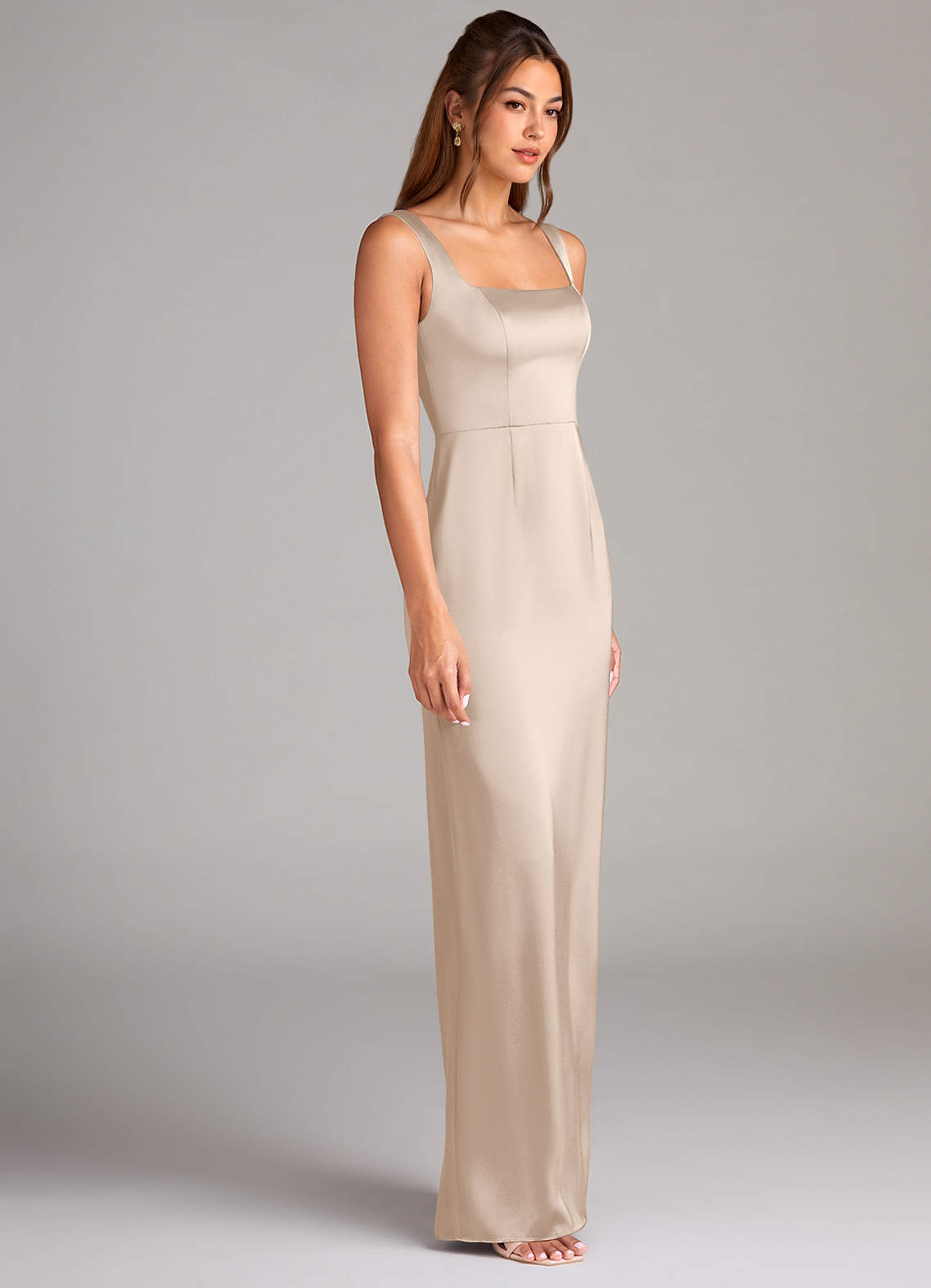 azazie white alabaster bridesmaid dress Azazie Maci