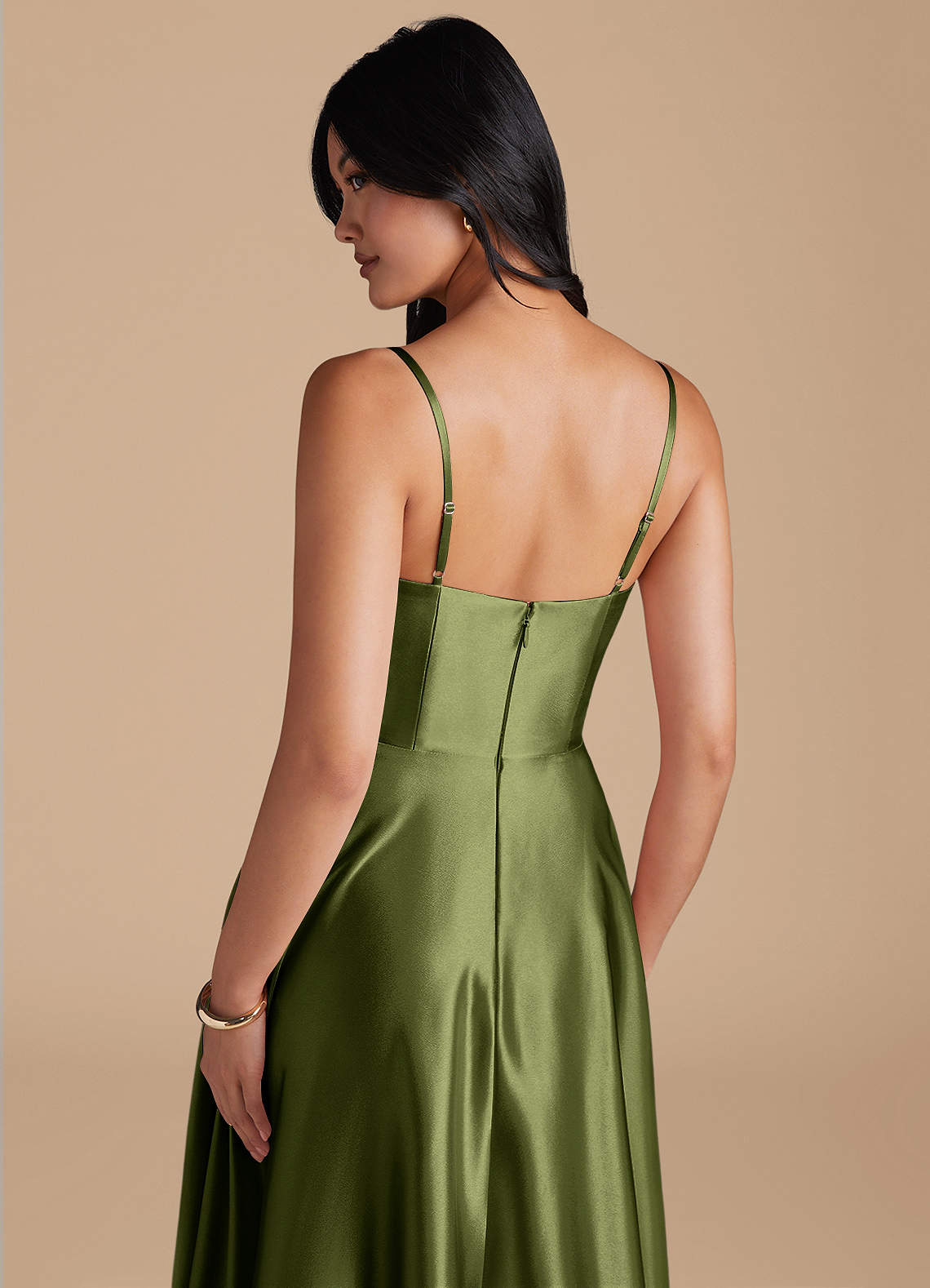 elle bridesmaid dresses Satin Corset Bridesmaid Dress in Butter Yellow - 14