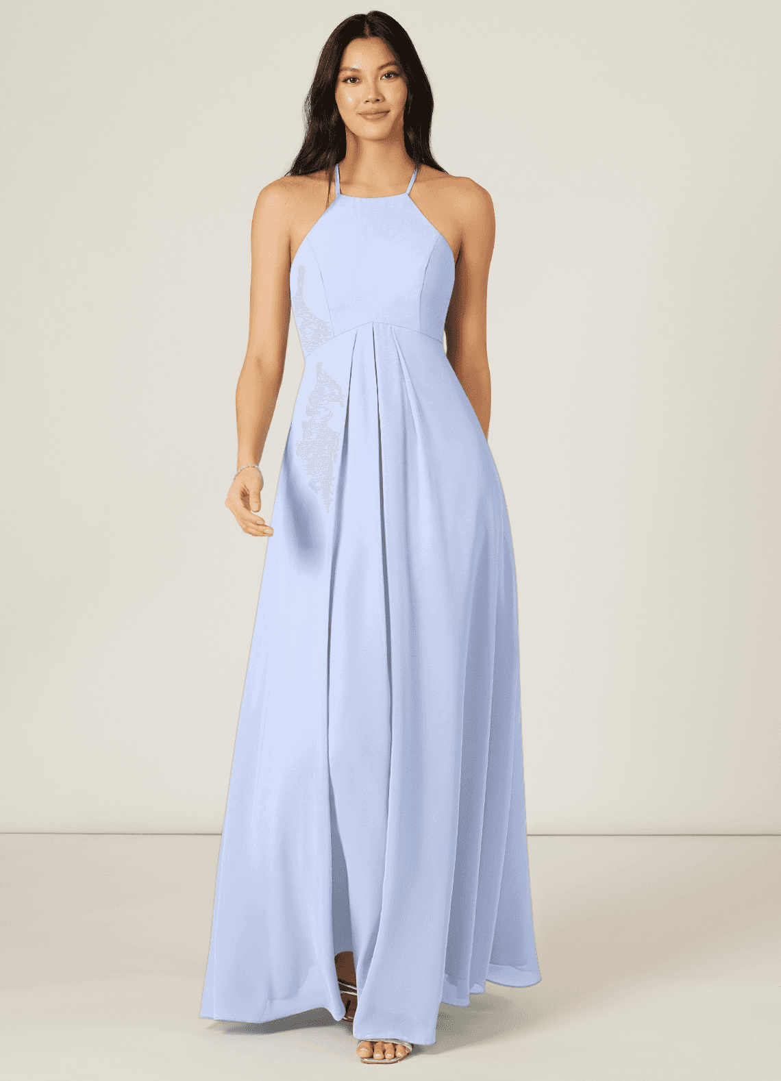 Azazie Sarah Bridesmaid Dresses Ice Empire Pleated Chiffon Dress image1