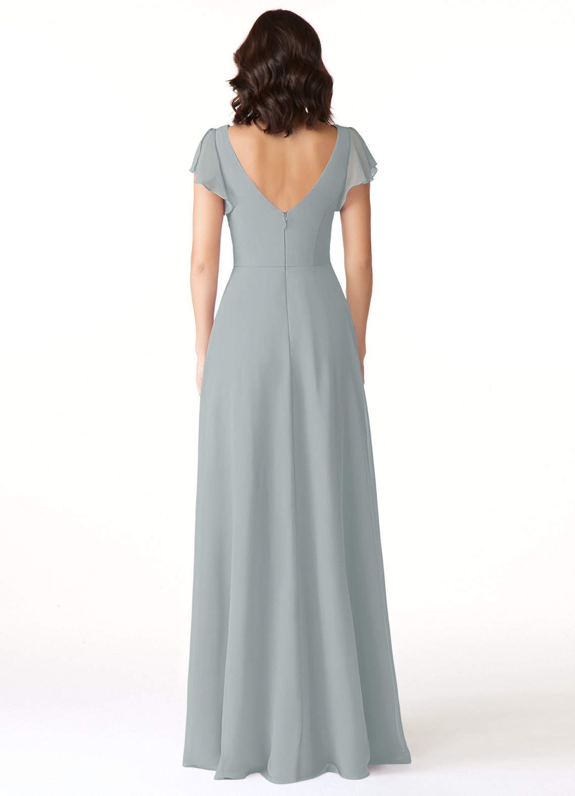 Azazie Omari Bridesmaid Dresses Dolphin Grey A-Line Chiffon Dress image1