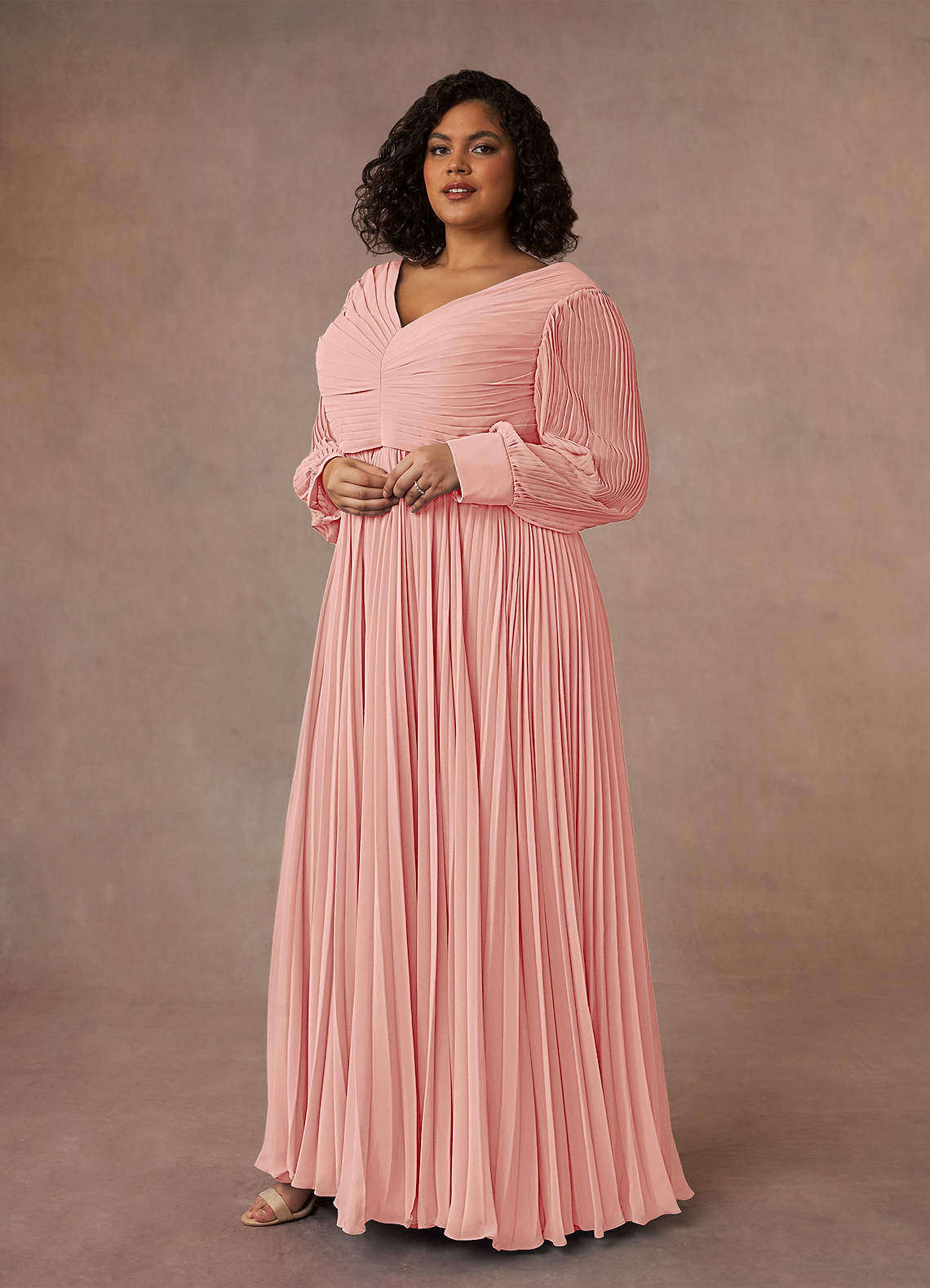 Azazie Zina Mother of the Bride Dresses Rosette A-Line Pleated Chiffon Dress image8