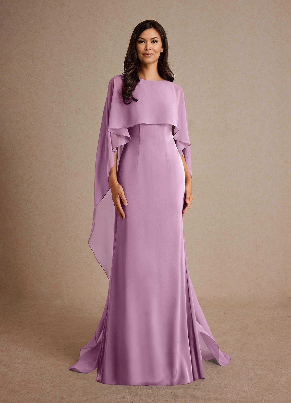 Azazie Milfred Wisteria Sheath Boatneck Stretch Satin Dress | Azazie