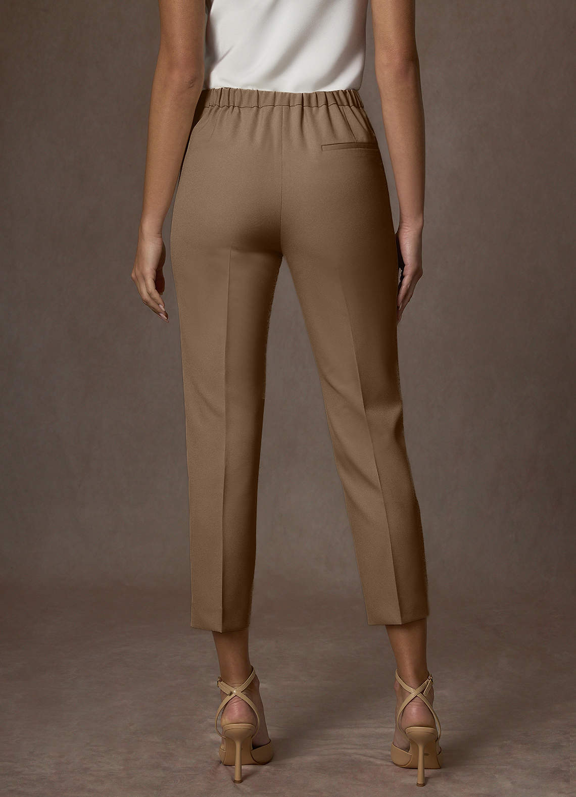 front Charlotte Truffle Refined Weave Pants Suit