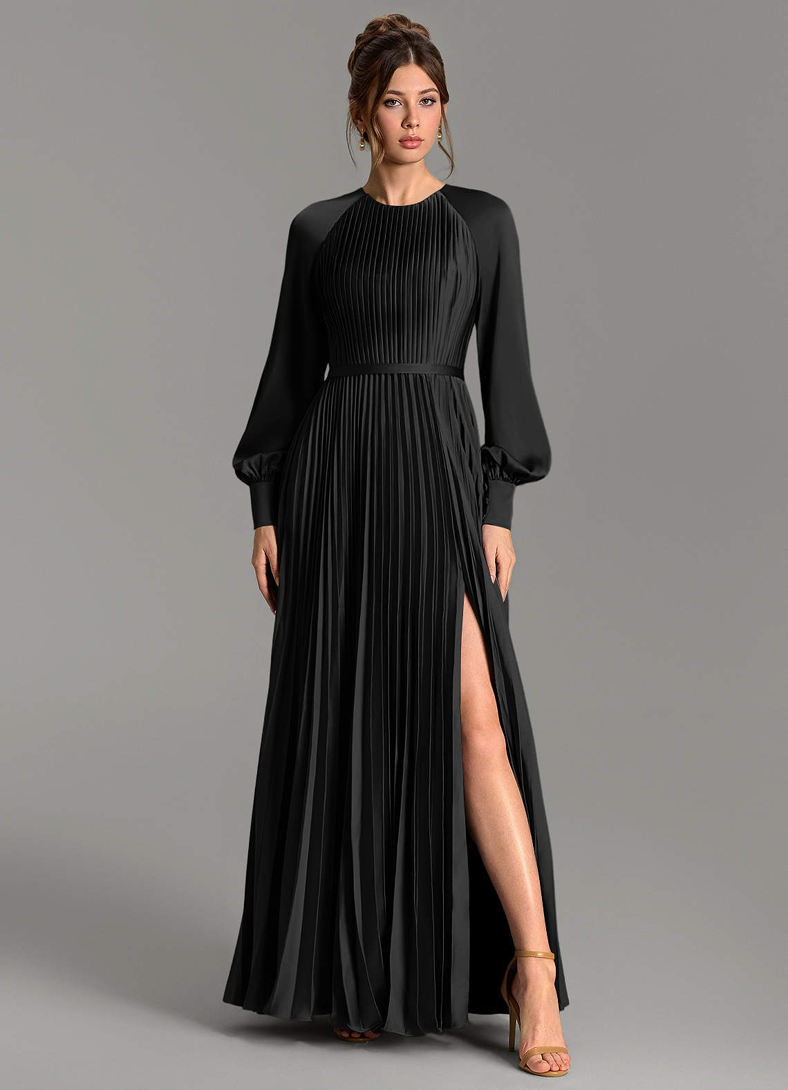 long sleeve black satin bridesmaid dresses Azazie Grayson Size_EU 40 Bateau Neckline Size:Large 16-16.5 ( 34/35) Reformation black floral Besse