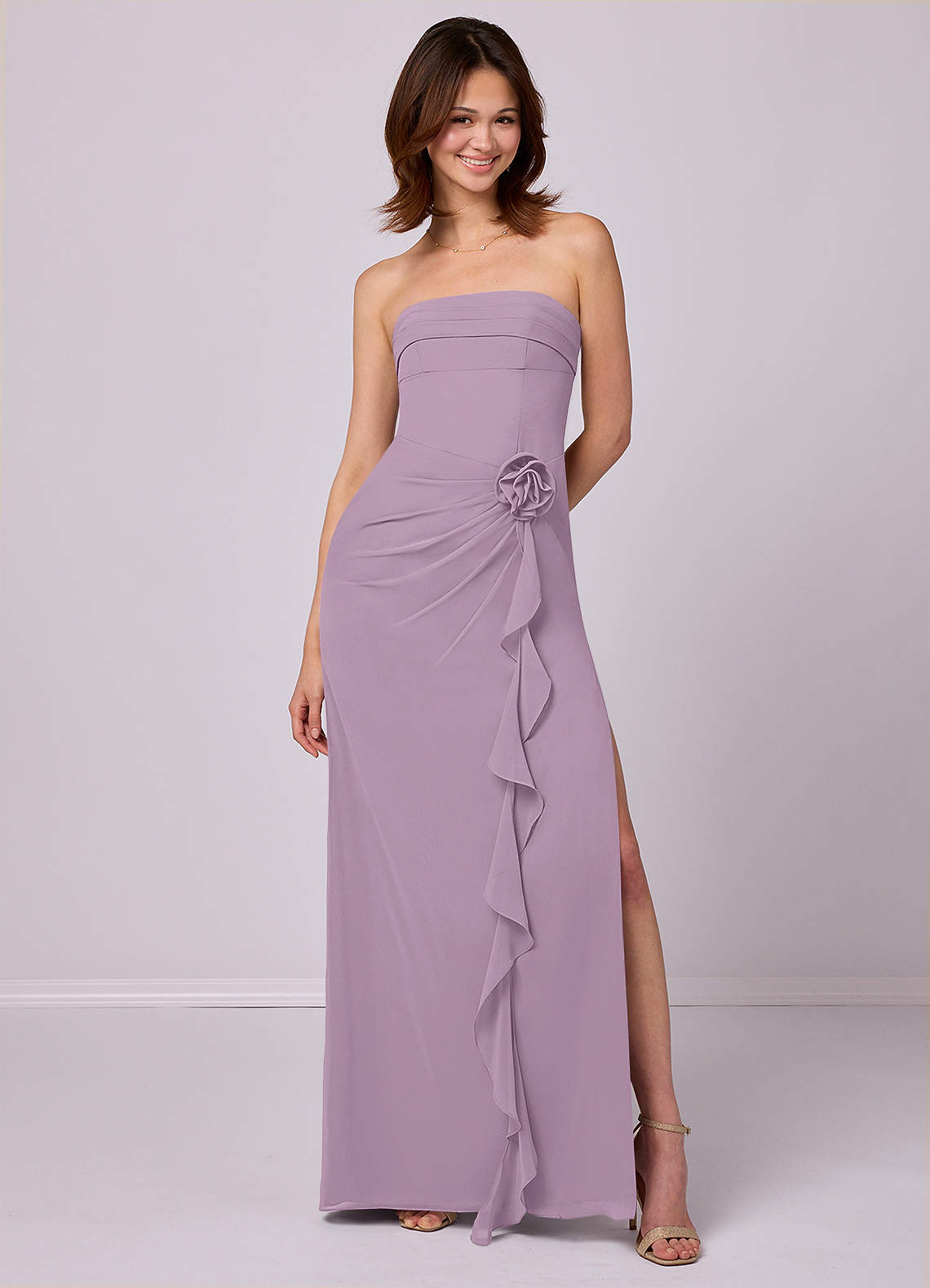 Barbie ♥ Azazie Bridesmaid Dresses Wisteria Sheath Strapless Chiffon Convertible Dress image1