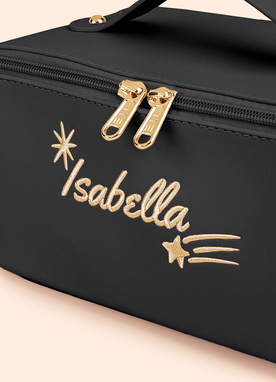 front Borsa per il trucco personalizzata con nome ricamato