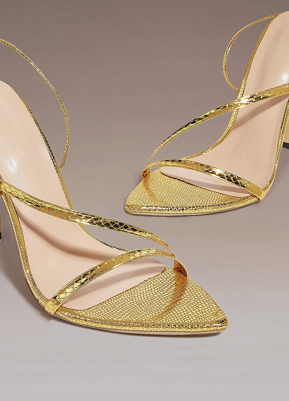 Gold Gold Lace Up Heel Sandals Azazie