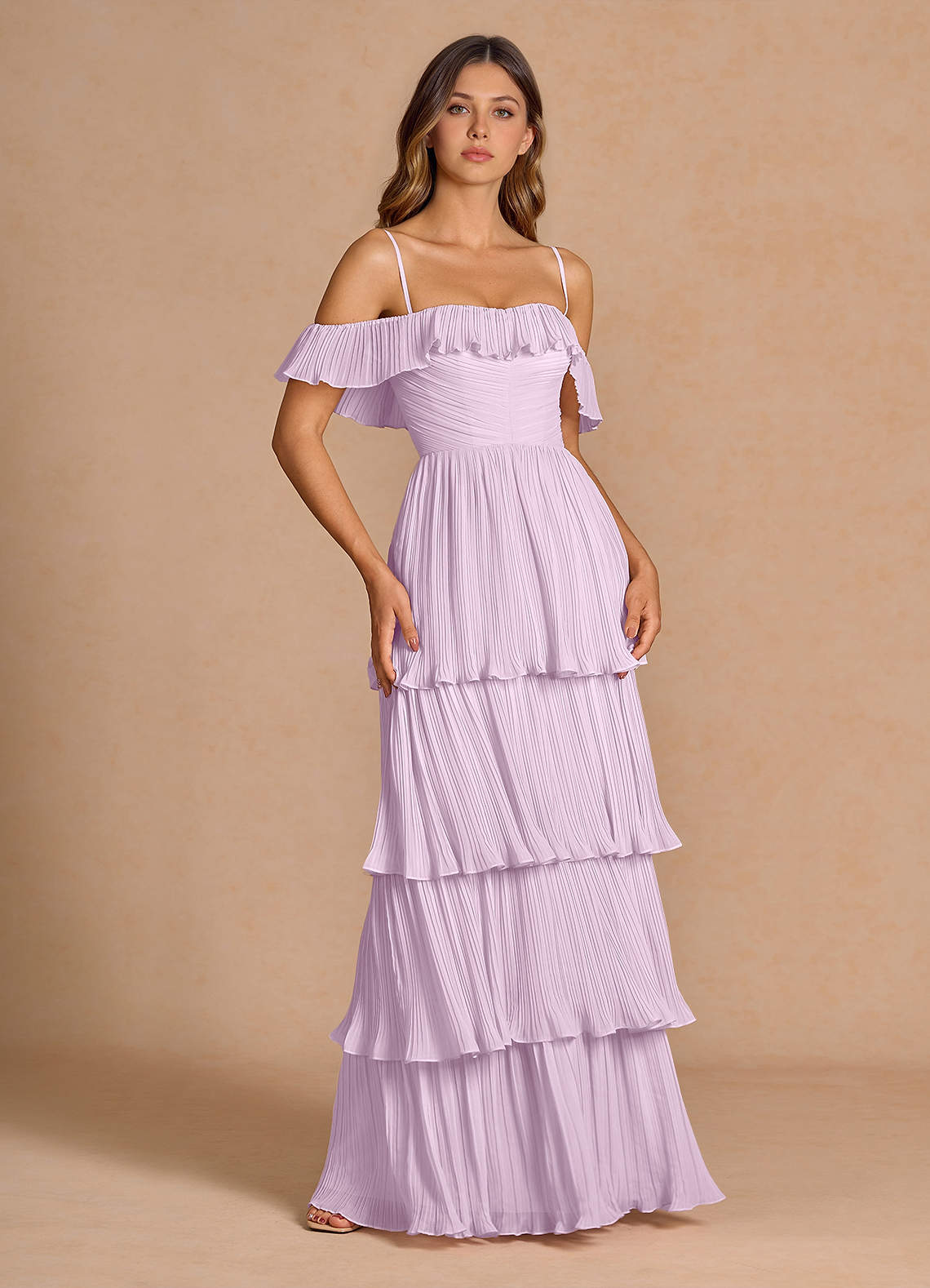 Ianthe Frosted Lilac Maxi Dress | Azazie