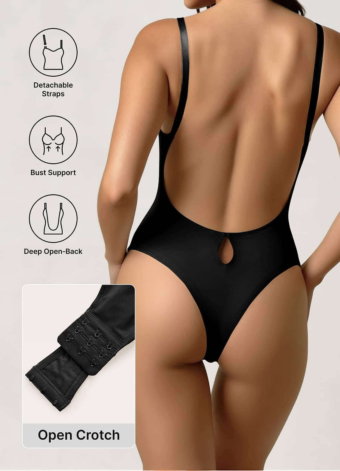 Ultra Open-Back Underwire Bodysuit Shapewear