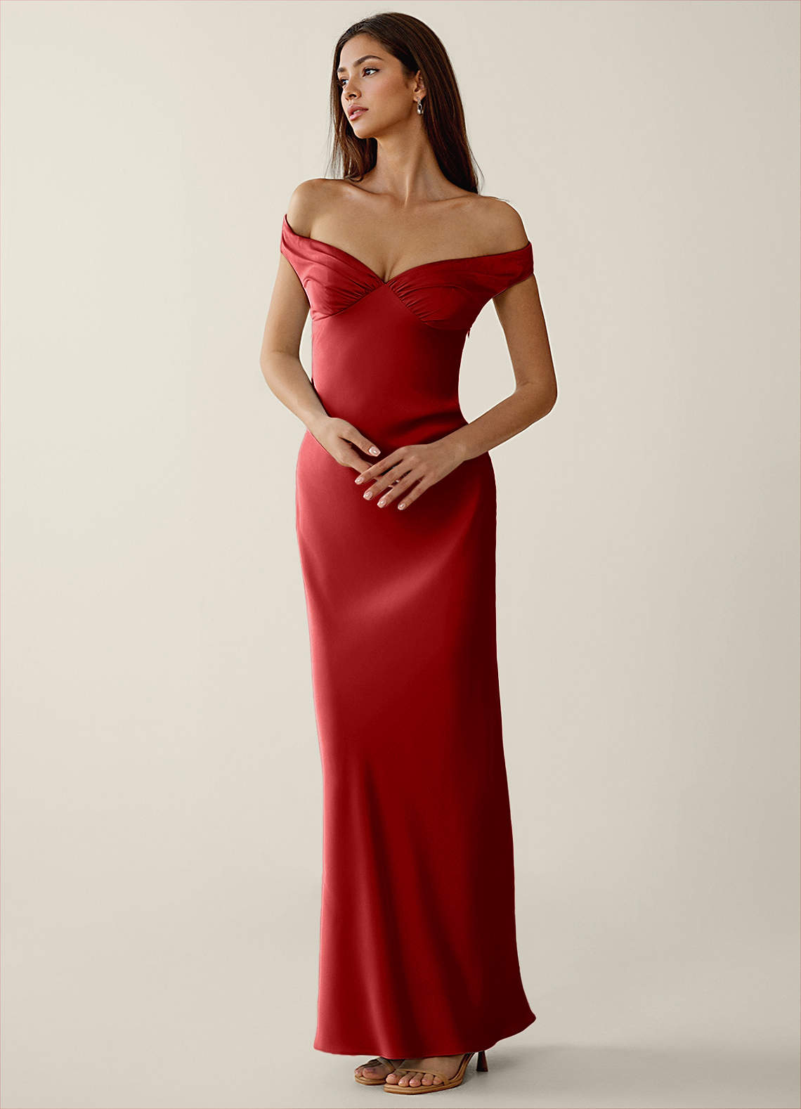Gwendonme Merlot Satin Crystal Linen Prom Dress Prom and Homecoming Dresses  | Azazie UK