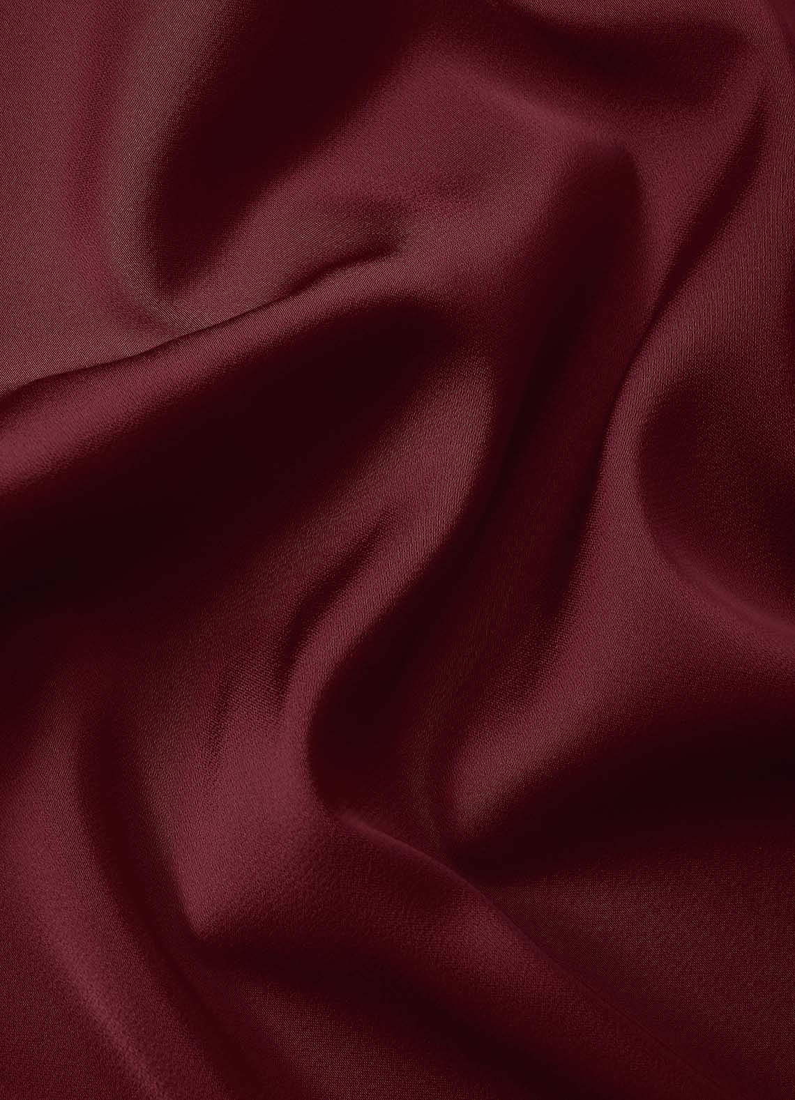 front Julian Cabernet Stretch Satin Dress Shirt