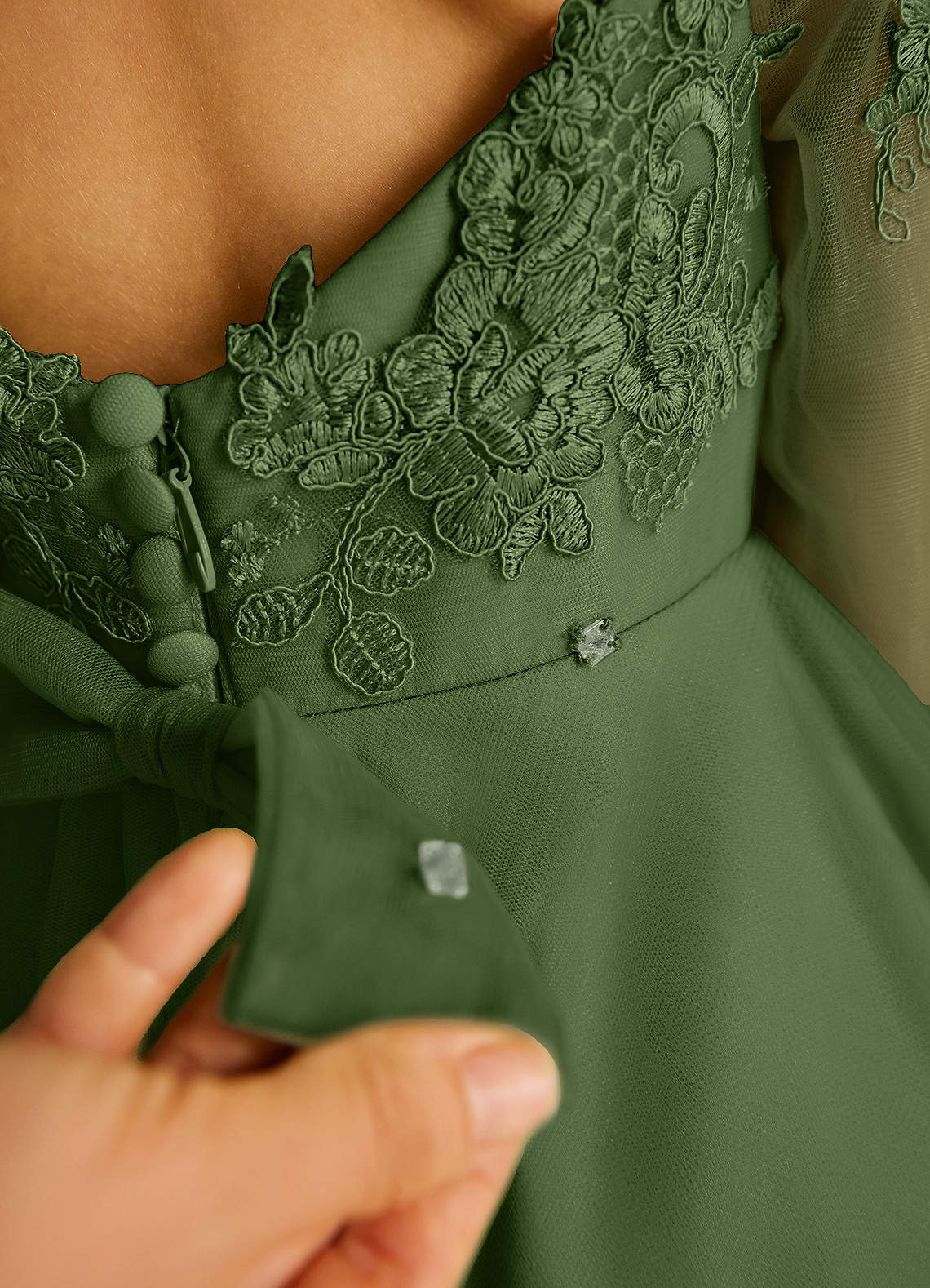 slim fit dress slacks Olive Eyelet Delaney Dress main image 1