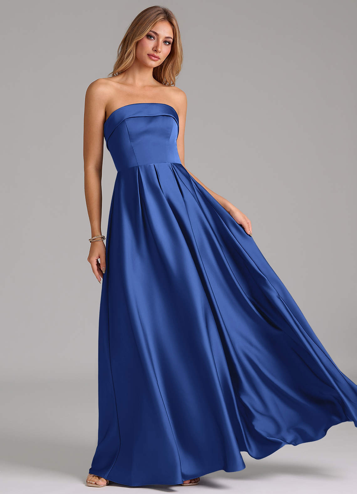 Azazie A-Line Strapless Floor-Length Stretch Satin Bridesmaid Dresses - Royal Blue Azazie A-Line Strapless Floor-Length Stretch Satin Bridesmaid Dresses - Royal Blue