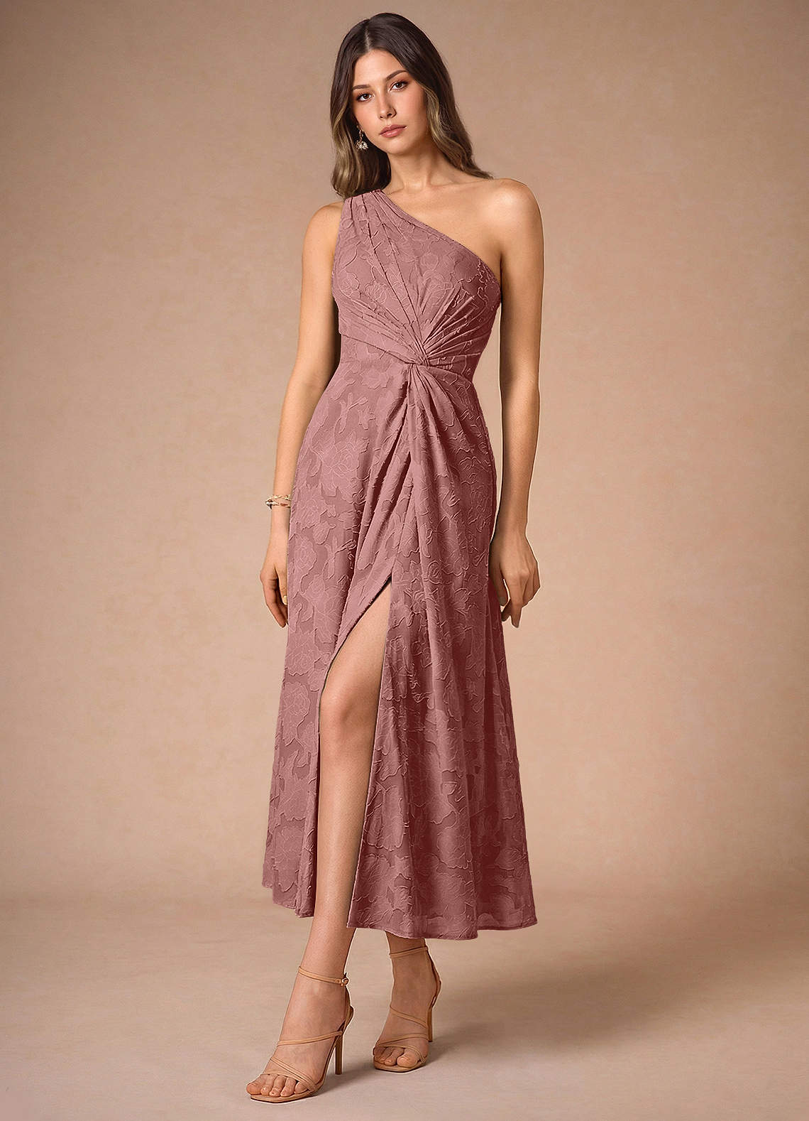 Hermosa Light Pink Midi Dress | Azazie