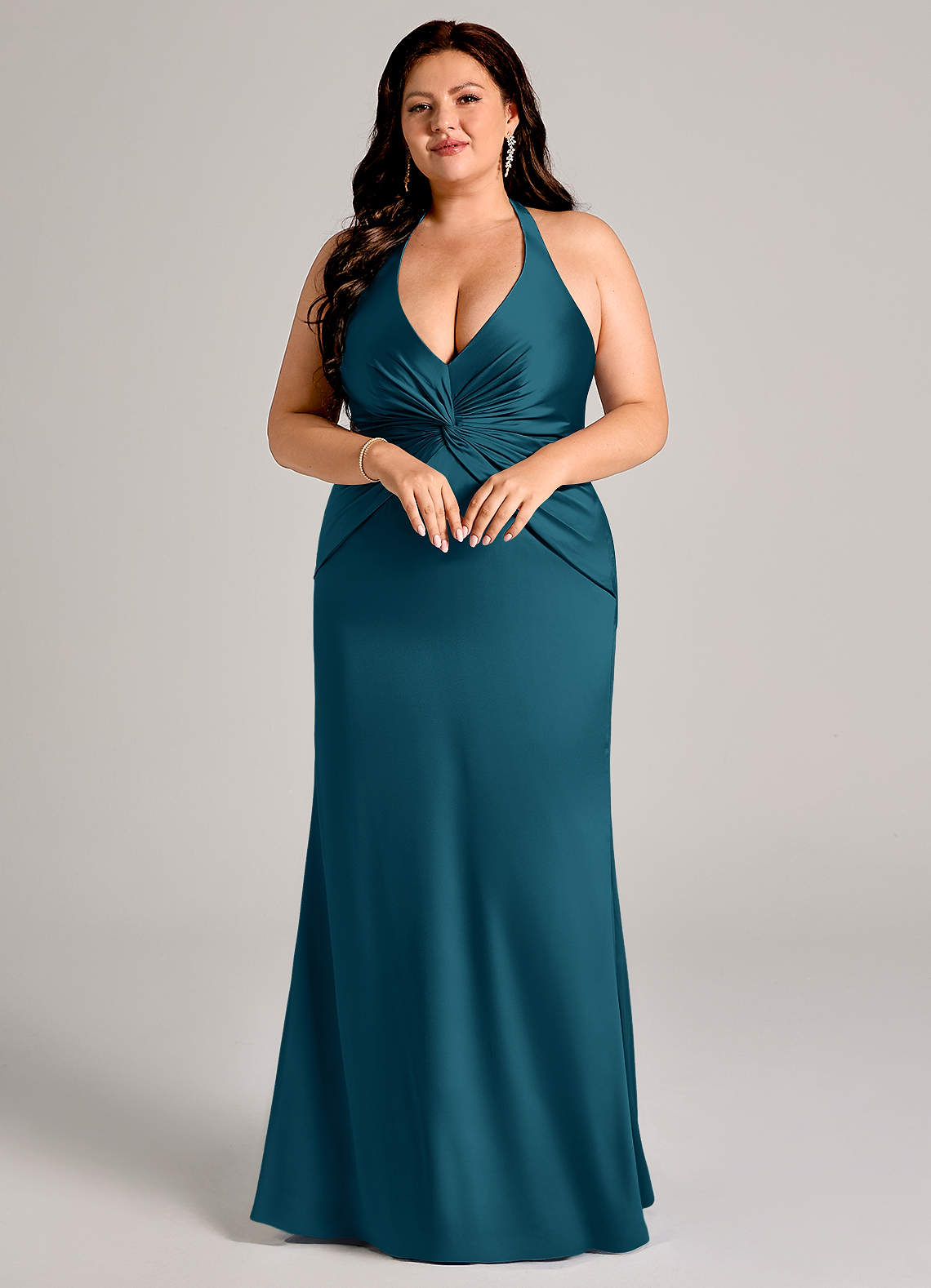 plus size turquoise bridesmaid dresses Long Blue Beach Floral Bridesmaid Dress Print Spaghetti Strap with Slit US18W / Blue main image 0